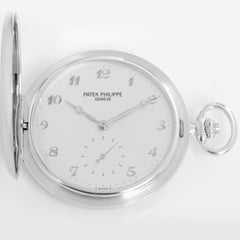 Extrêmement rare Patek Philippe Heavy Hunter Case 18K White Gold Pocket Watch 980G
