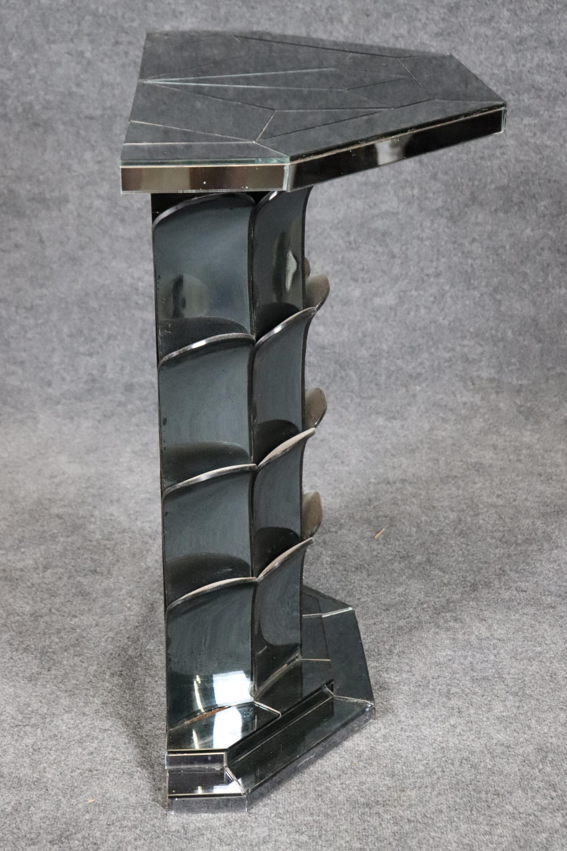 Extremely Rare Period French Art Deco Smoked Mirror Console Table Circa 1920s 1
