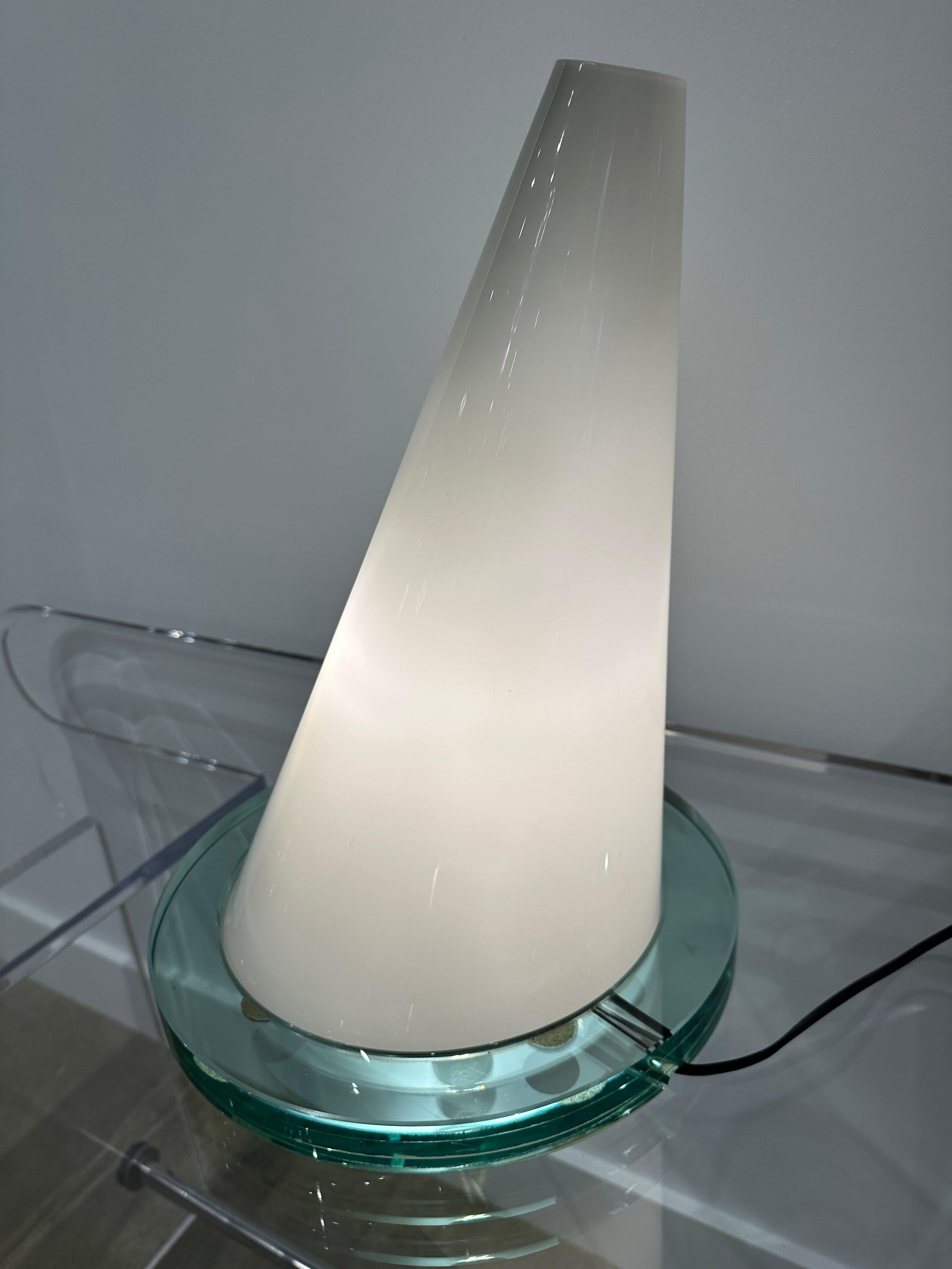 Extremely Rare Post-Modern Fontana Arte OZ Murano Cone Lamp For Sale 4