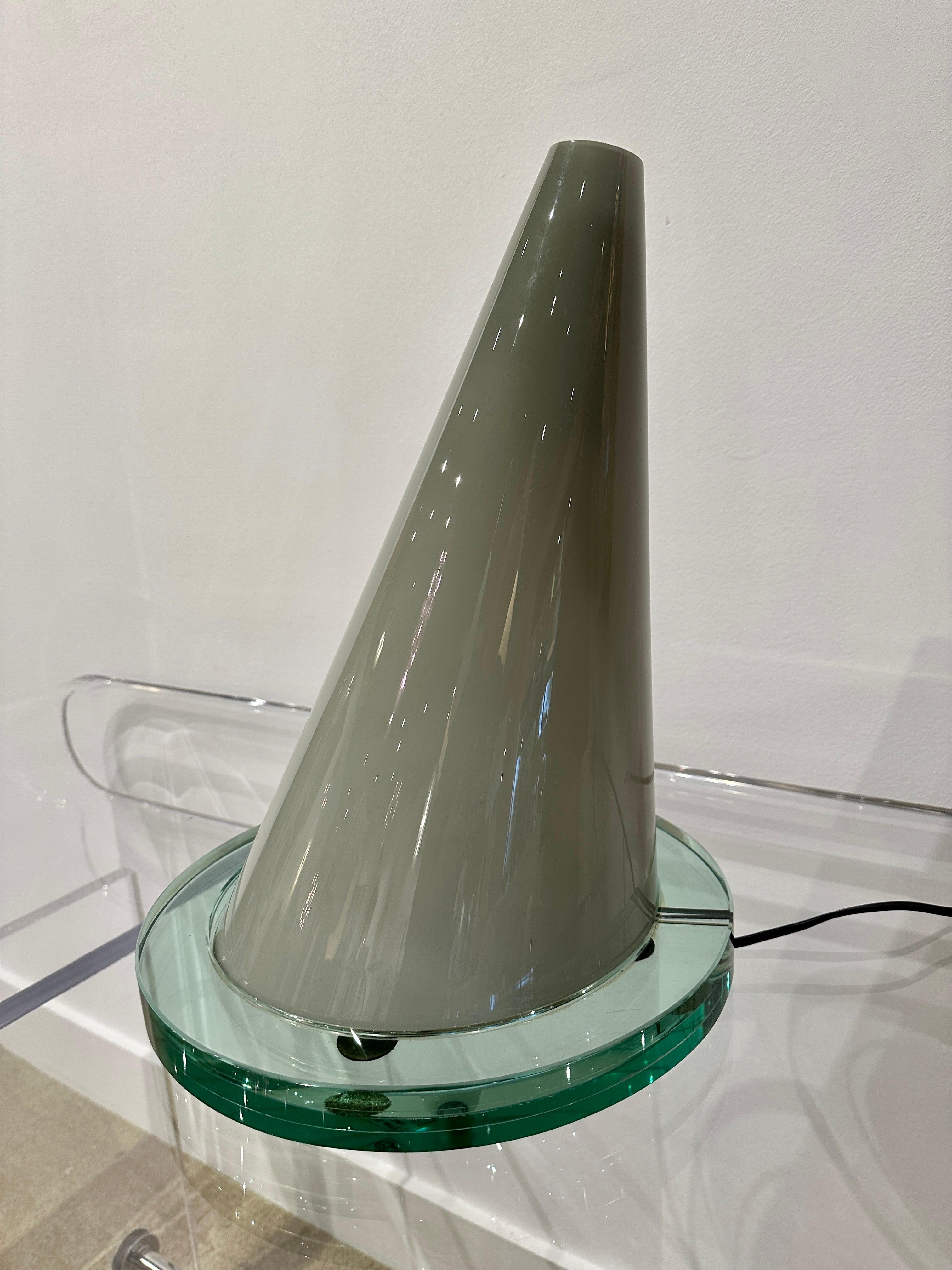 Murano Glass Extremely Rare Post-Modern Fontana Arte OZ Murano Cone Lamp For Sale