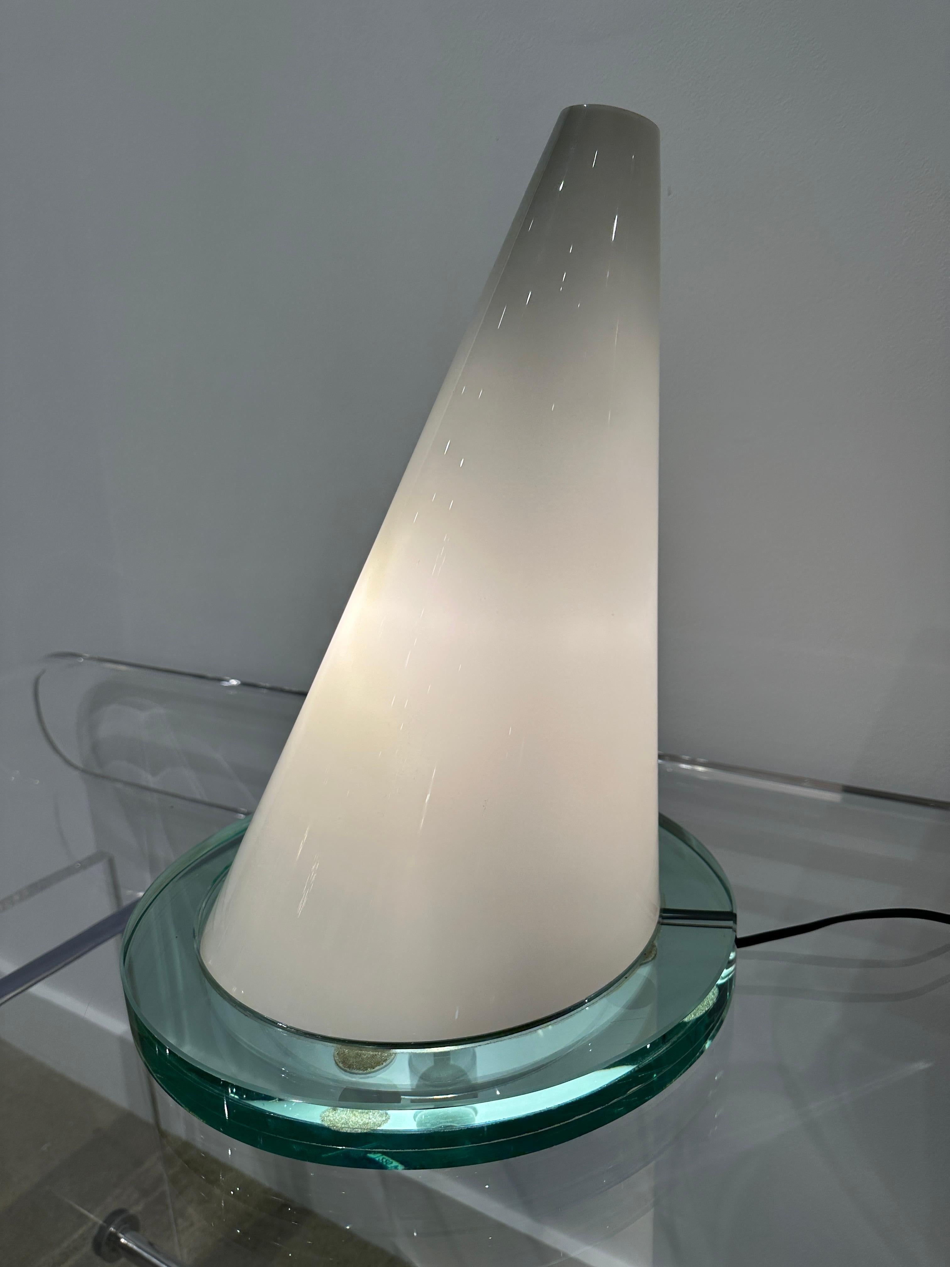 Extremely Rare Post-Modern Fontana Arte OZ Murano Cone Lamp For Sale 1