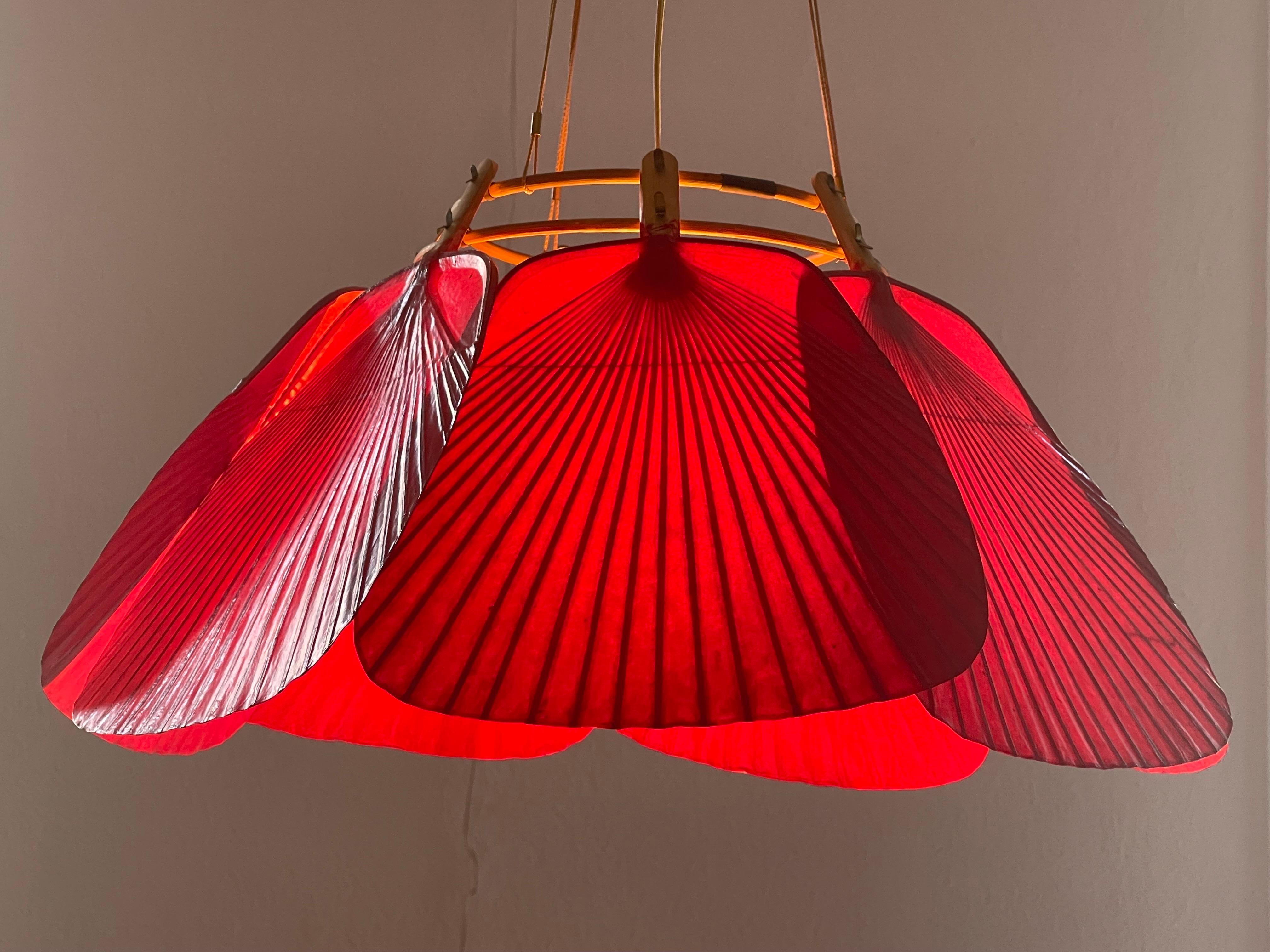 Lampe à suspension « Shichi » rouge extrêmement rare d'Ingo Maurer, années 1970 en vente 4