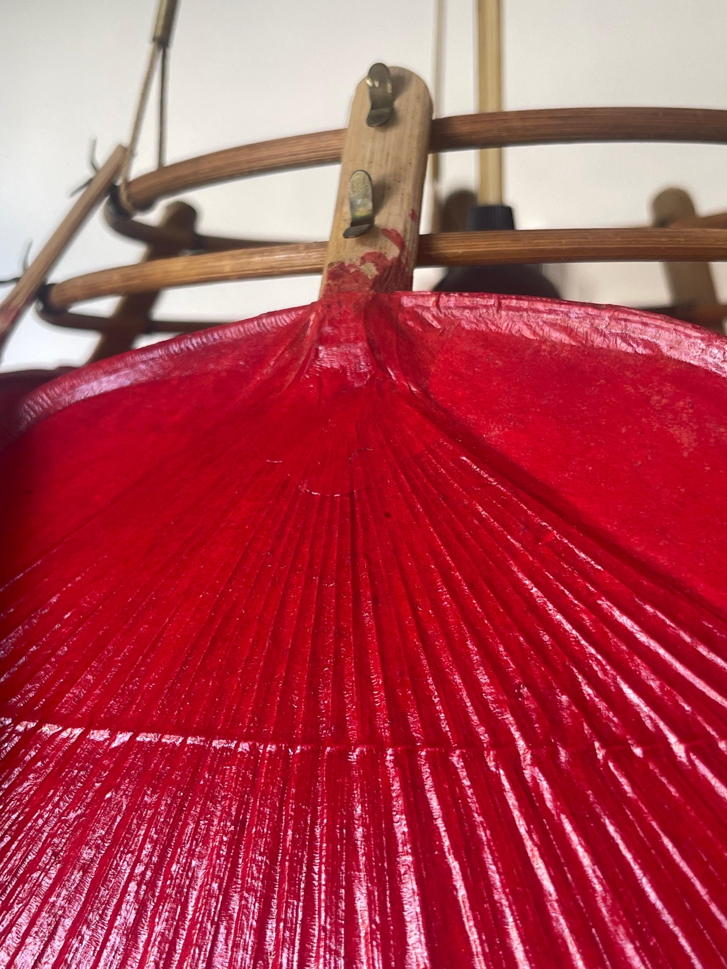 Fin du 20e siècle Lampe à suspension « Shichi » rouge extrêmement rare d'Ingo Maurer, années 1970 en vente