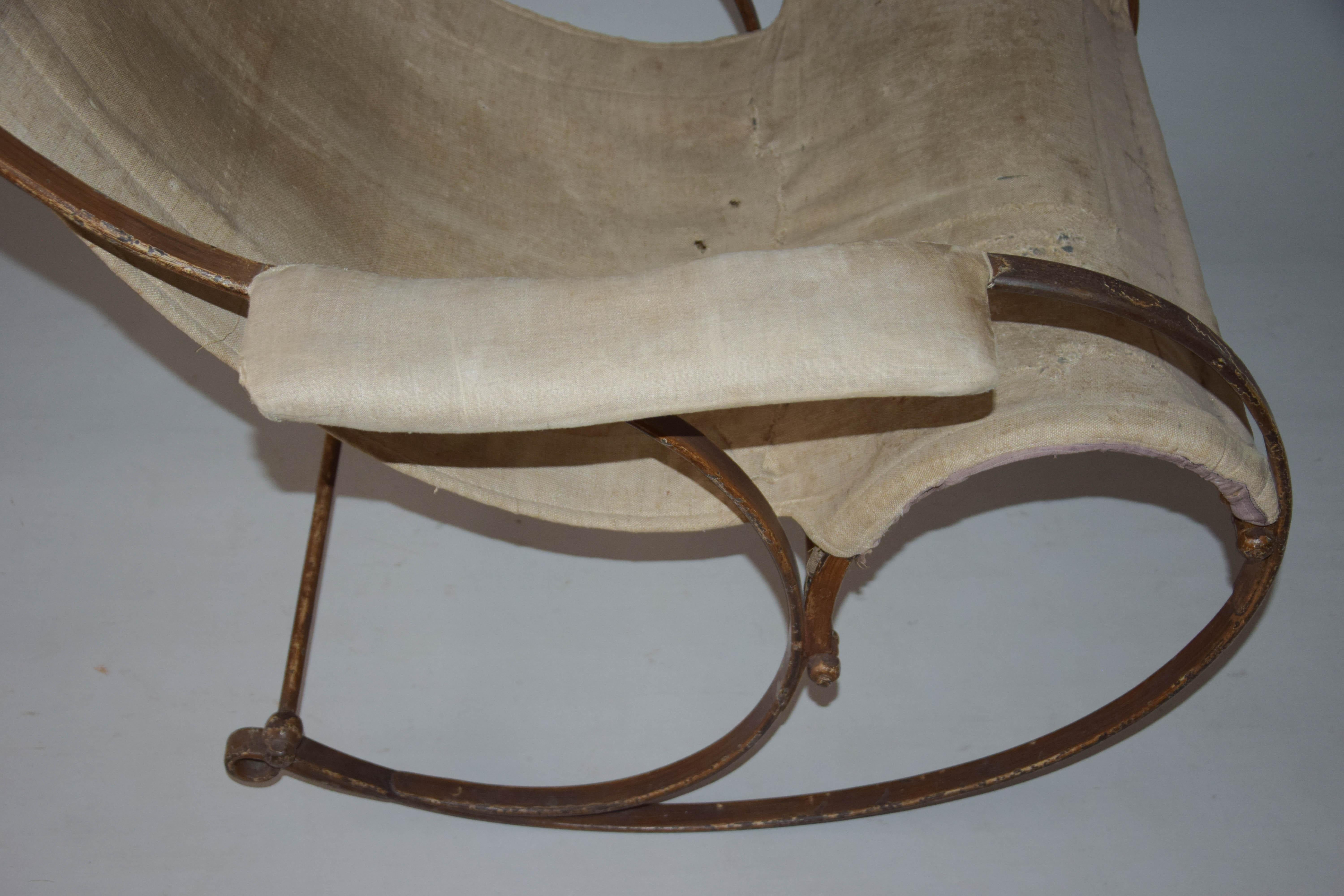 Extremely Rare Rocking Chair by Peter Cooper, 1850s For Sale 4