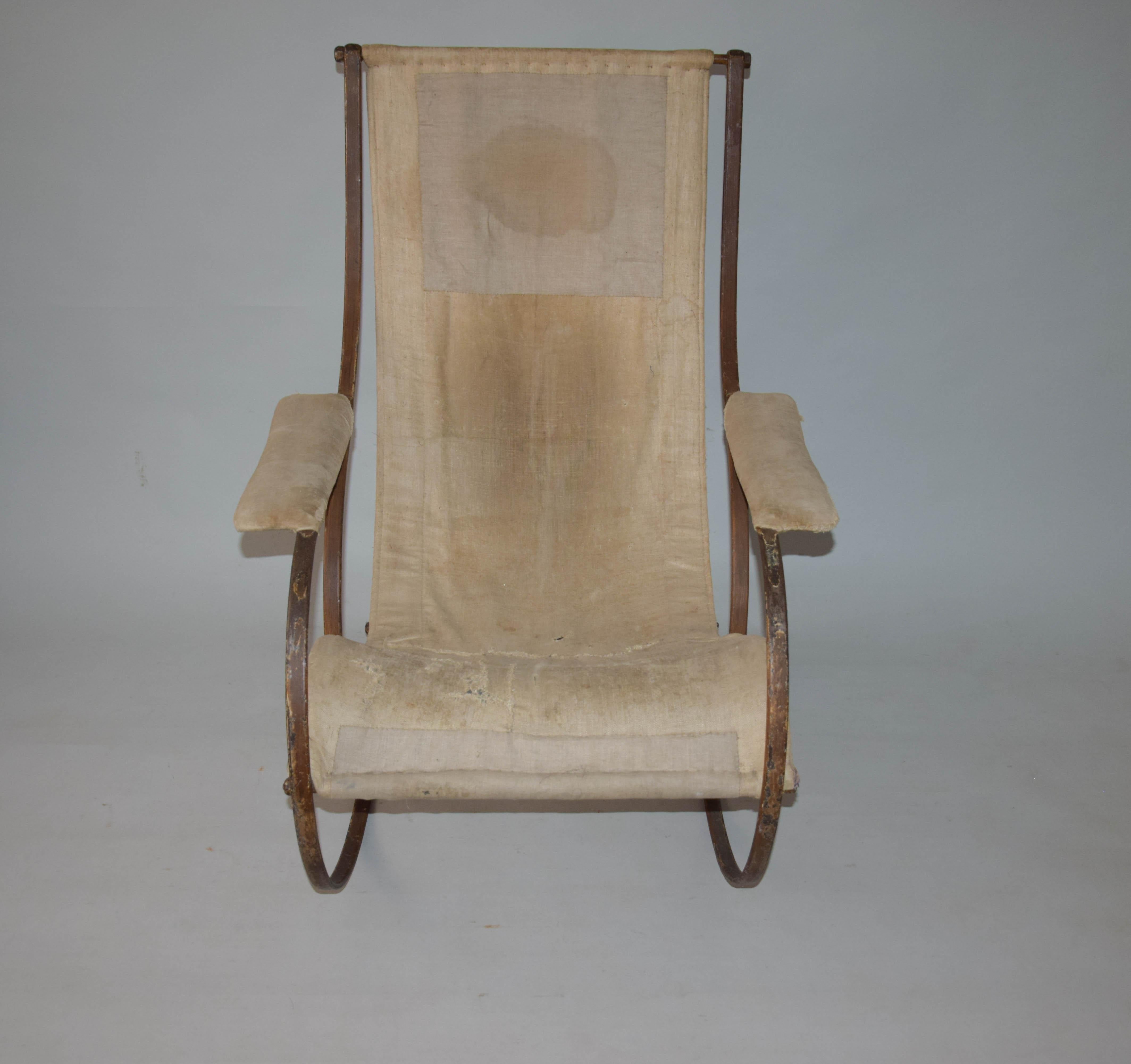Mid-19th Century Extremely Rare Rocking Chair by Peter Cooper, 1850s For Sale