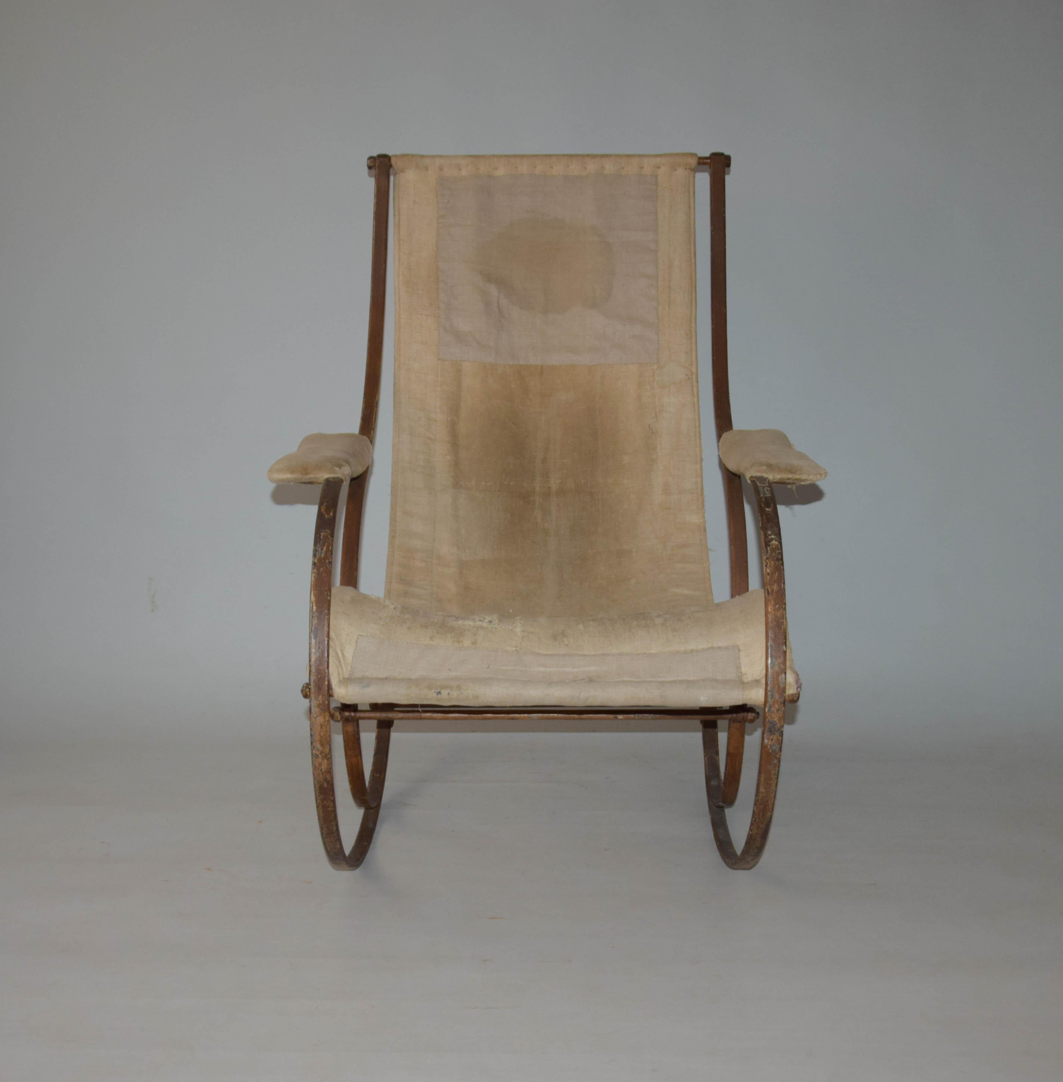 Steel Extremely Rare Rocking Chair by Peter Cooper, 1850s For Sale