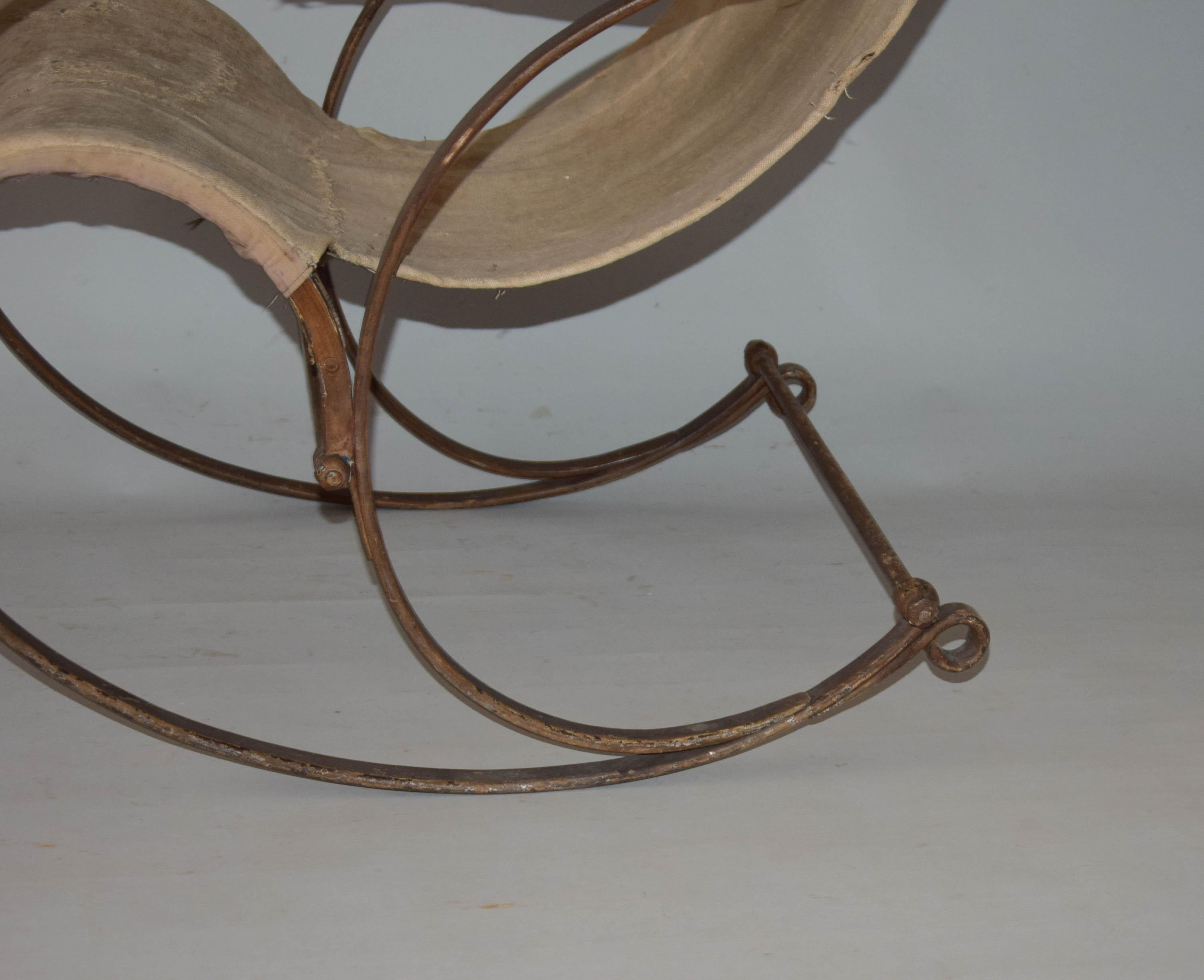 Extremely Rare Rocking Chair by Peter Cooper, 1850s For Sale 1