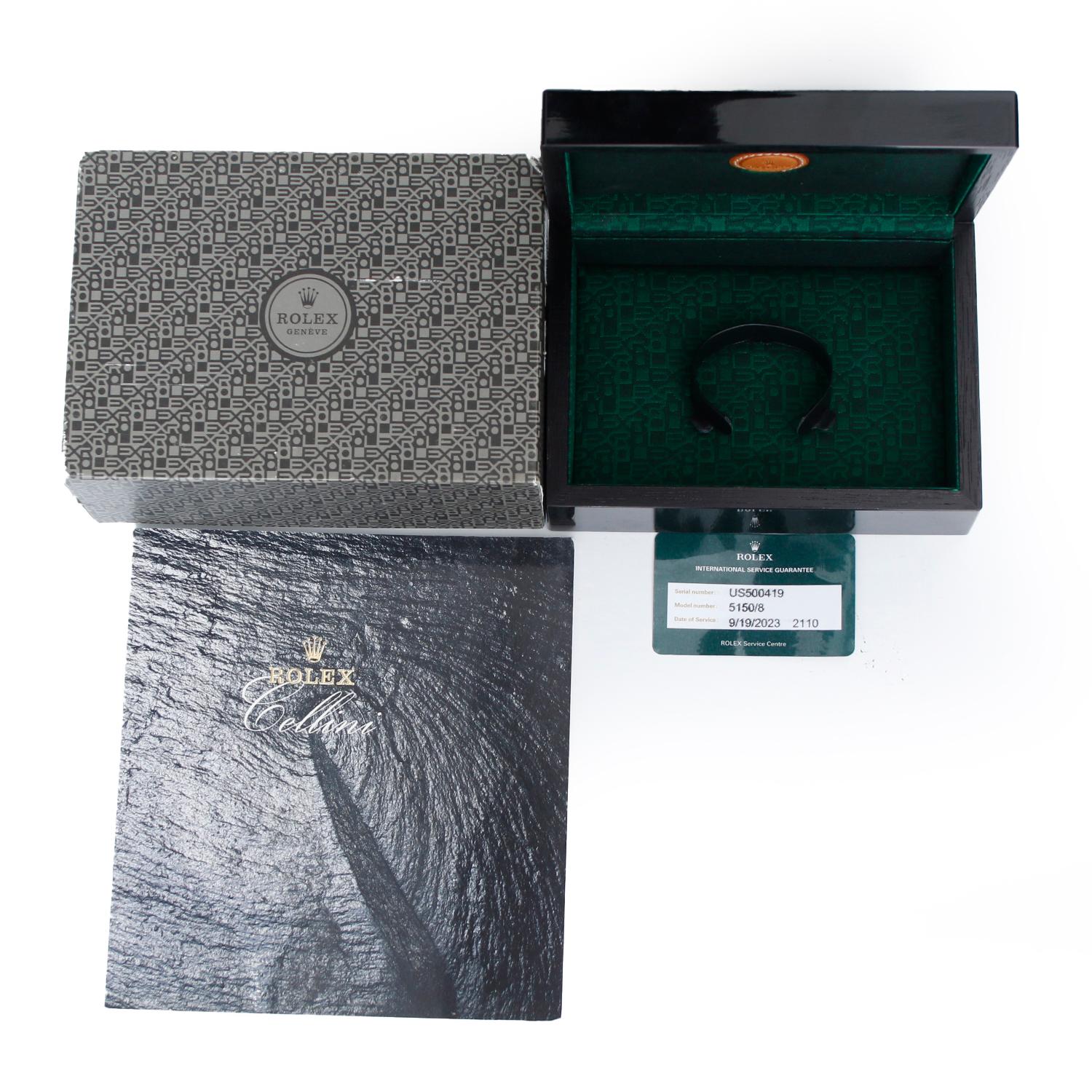 Extremely Rare Rolex Cellini Black Pyramid 18k Yellow Gold Watch 5150/8 6
