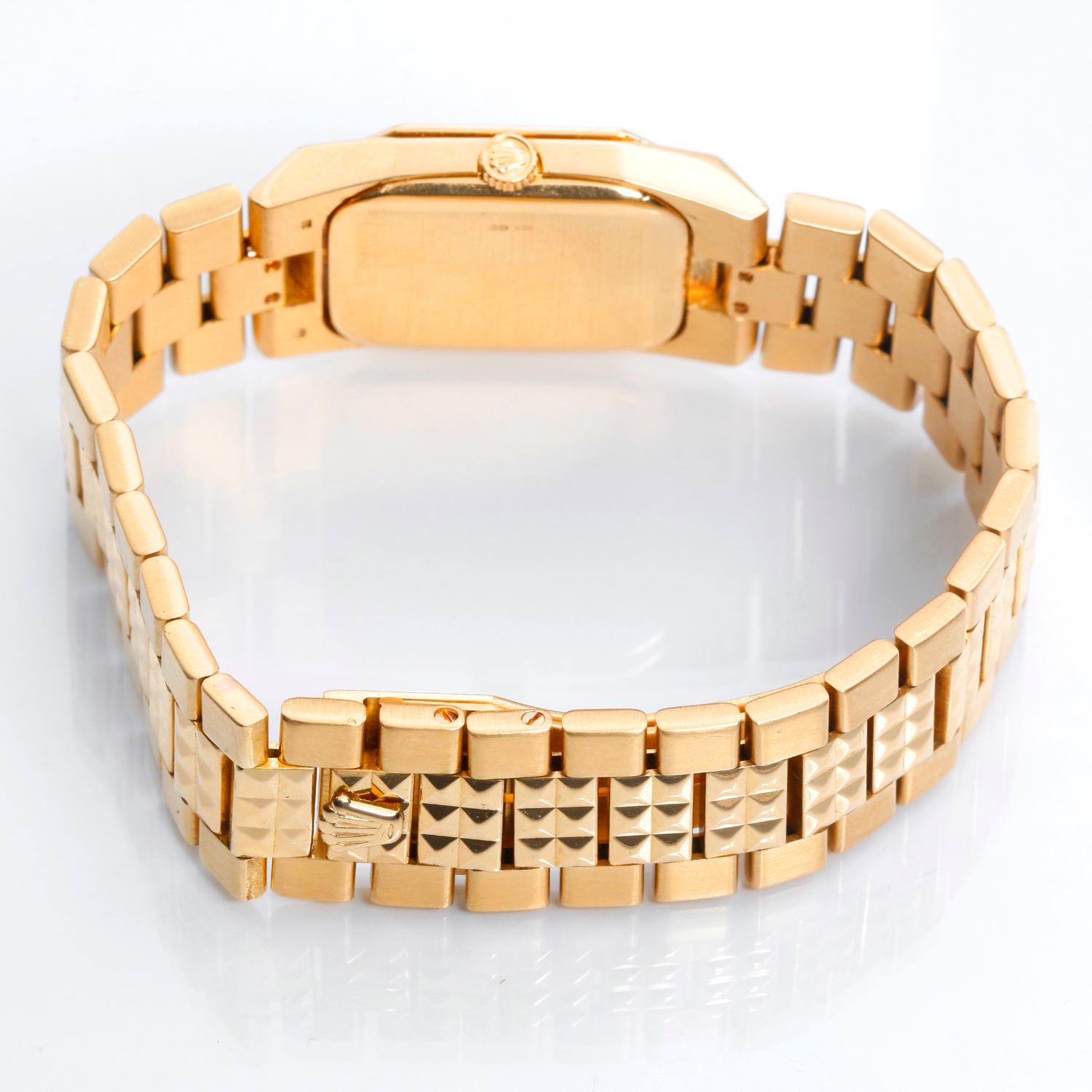 Men's Extremely Rare Rolex Cellini Black Pyramid 18k Yellow Gold Watch 5150/8