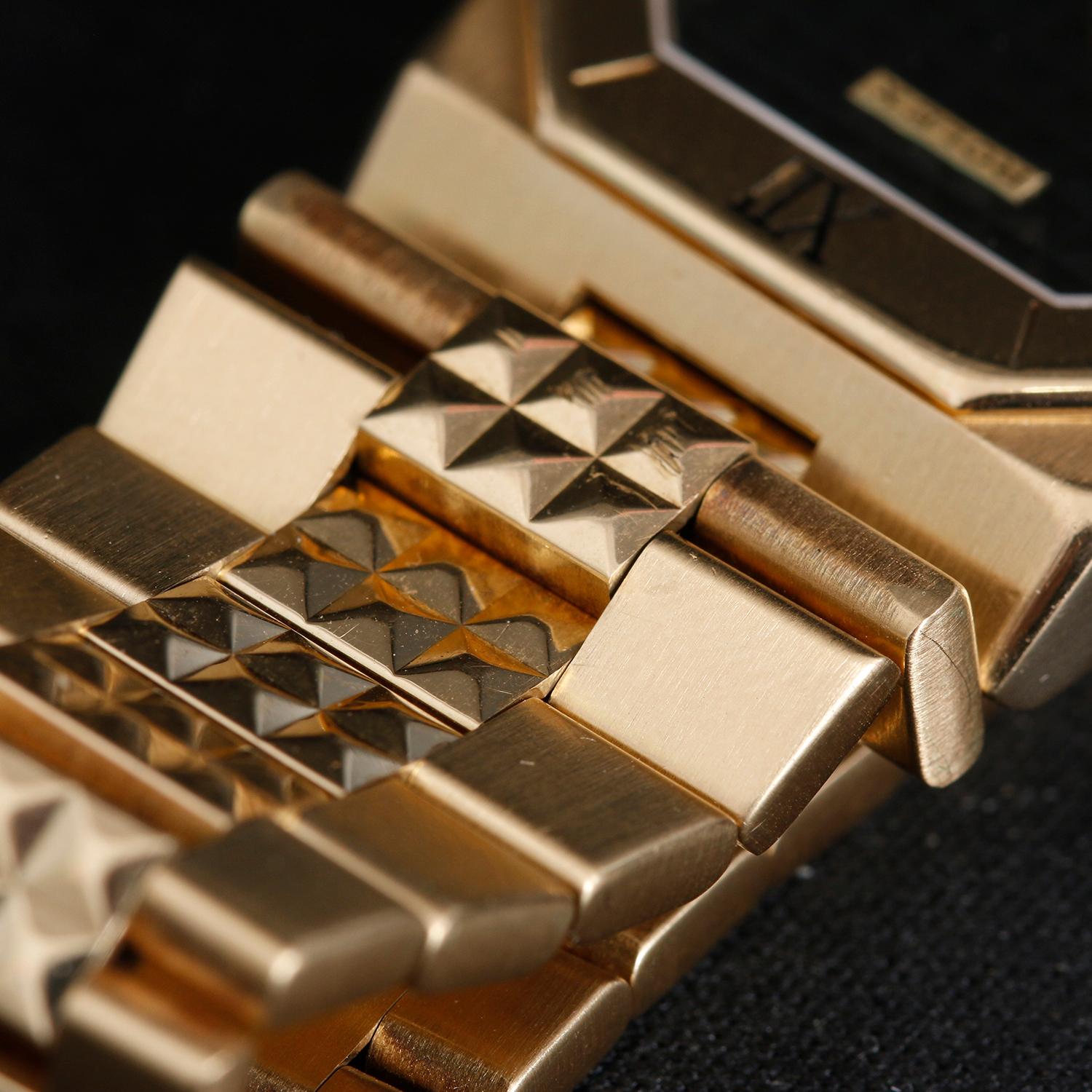 Extremely Rare Rolex Cellini Black Pyramid 18k Yellow Gold Watch 5150/8 1