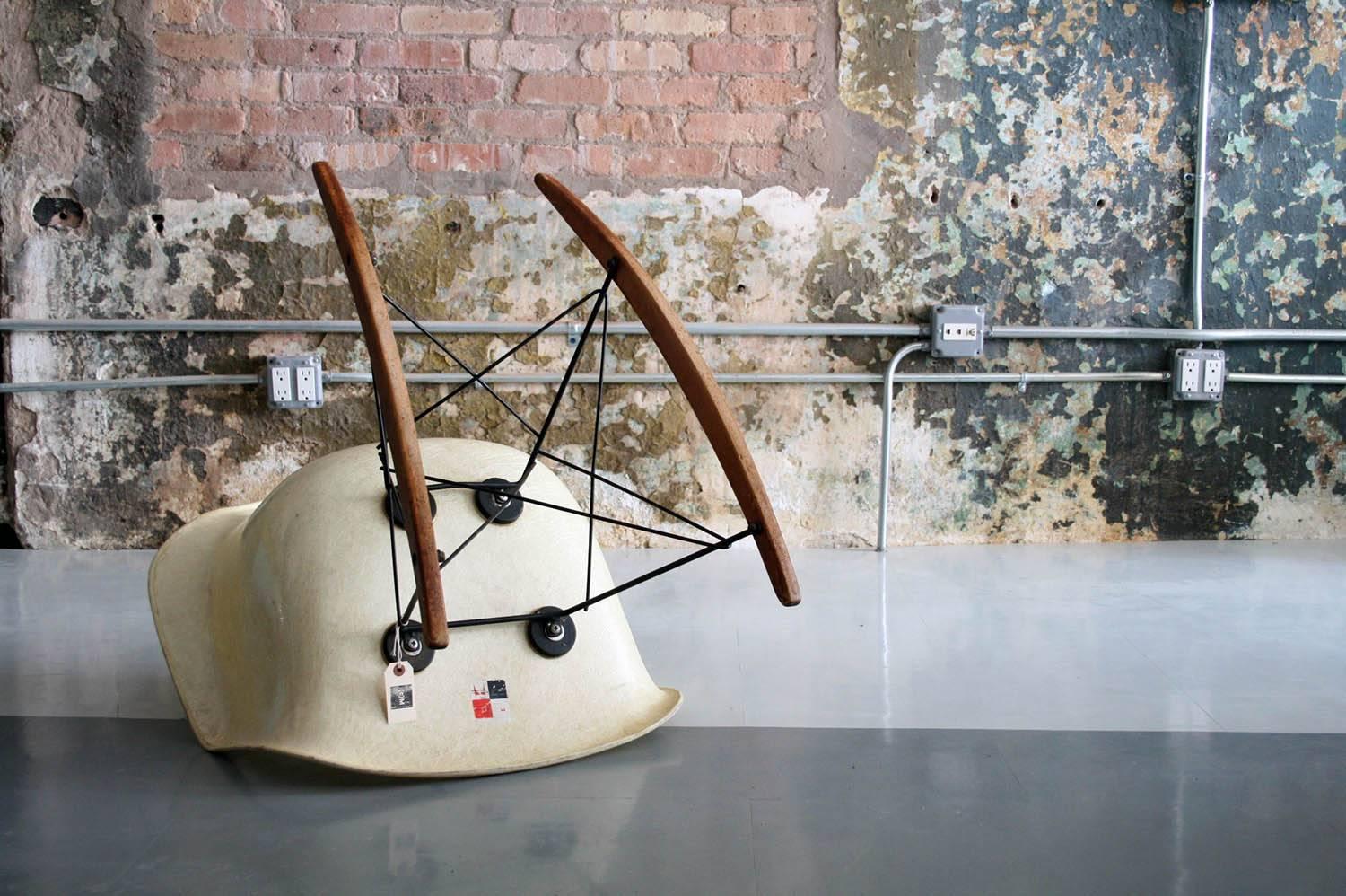 American Extremely Rare Rope Edge Zenith Plastics Eames Rocker, 1st Experimental Base