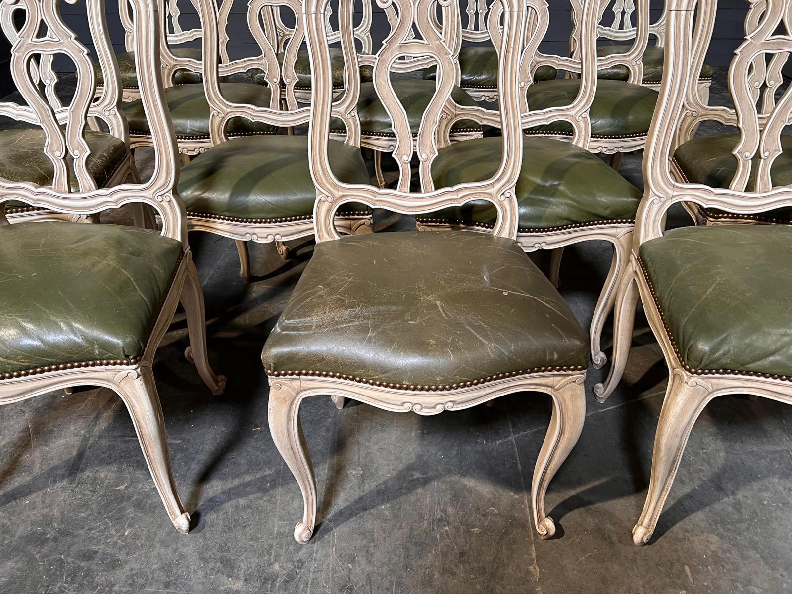 Extremely Rare Set 16 French Dining Chairs 11
