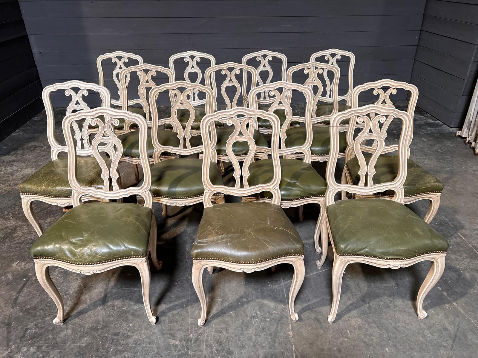 Extremely Rare Set 16 French Dining Chairs 13