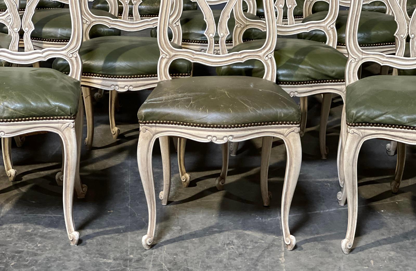 20th Century Extremely Rare Set 16 French Dining Chairs