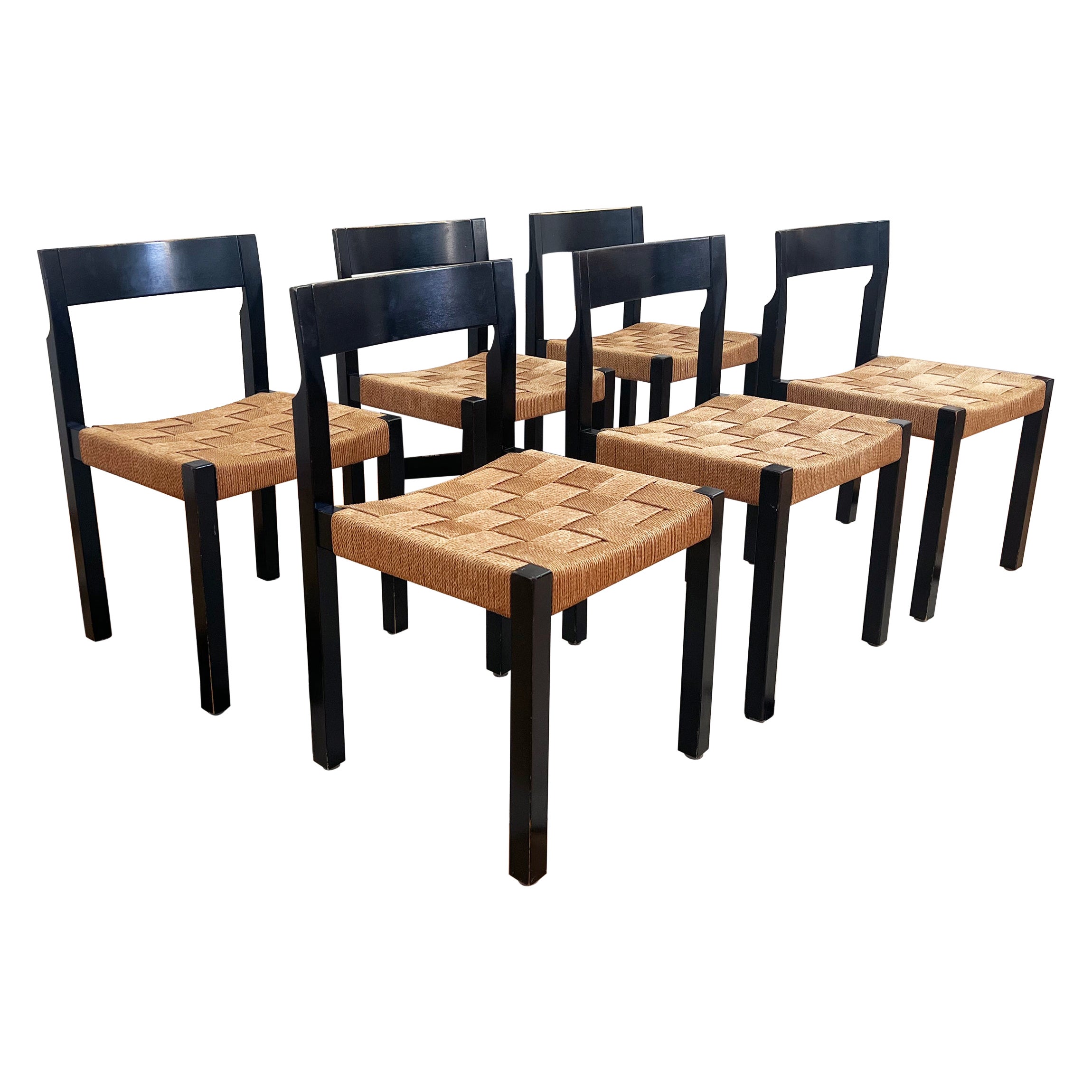 Ensemble extrêmement rare 6 chaises de salle à manger HE-3220 1961, Hans Eichenberger pour Dietiker