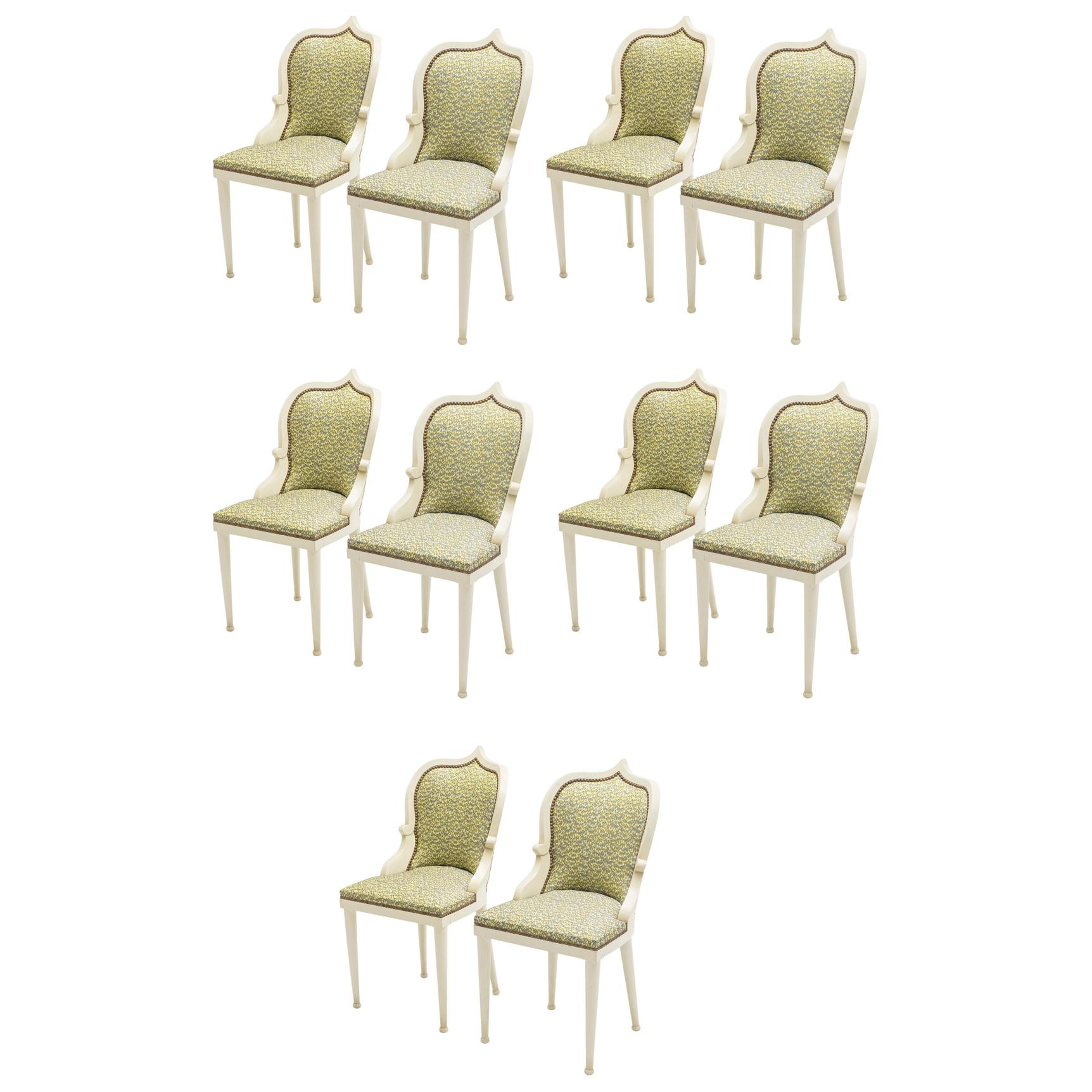 Extremely Rare Set of 10 Garouste & Bonetti ‘Palace’ Dining Chairs, 1980