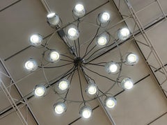 Extremely Rare Stilnovo Articulating Globe 18-Light Chandelier