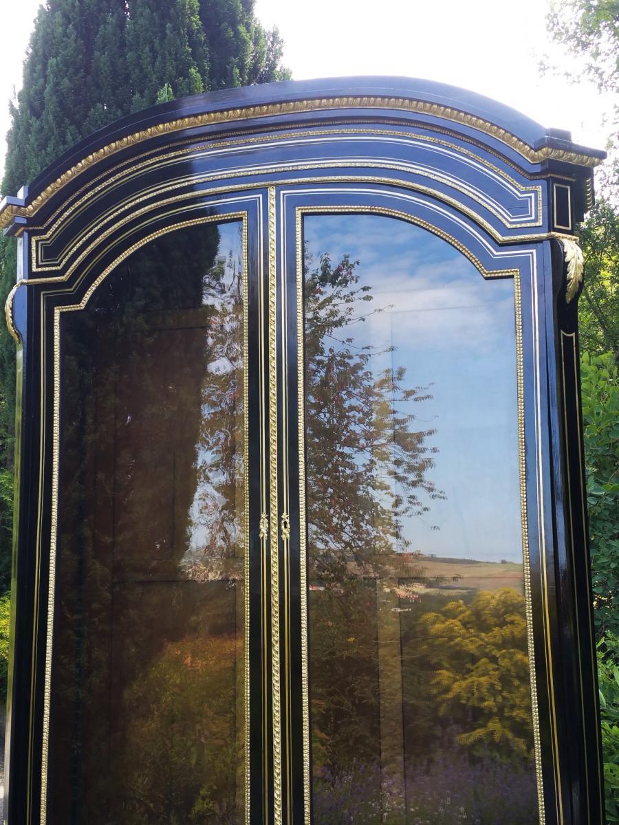 Gilt Extremely Rare, Tall Impressive Boule Befort Jeune Bookcase Cabinet