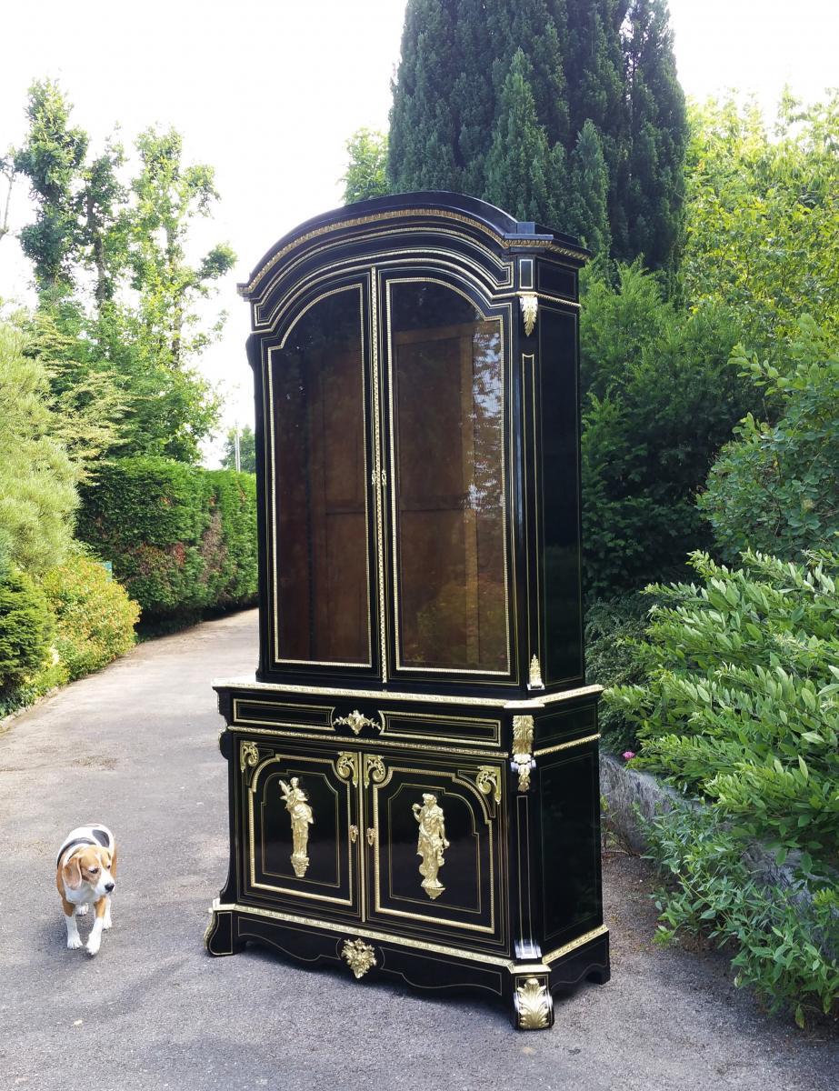 Extremely Rare, Tall Impressive Boule Befort Jeune Bookcase Cabinet In Good Condition In Paris, FR