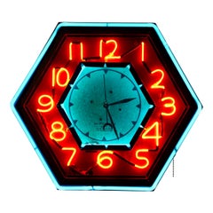 Extremely Rare, "The Attentioneer" Neon Numbered Clock, The Neo-Lite Corp