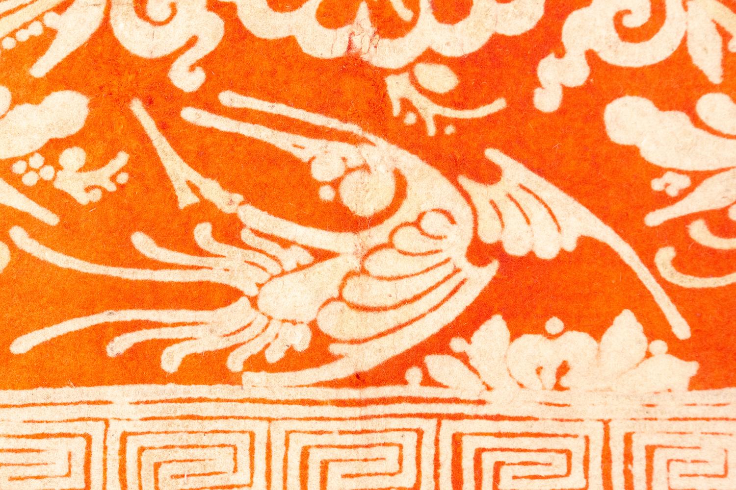 Äußerst seltener tibetischer antiker Filzteppich, 18. Jahrhundert (Chinesisch) im Angebot
