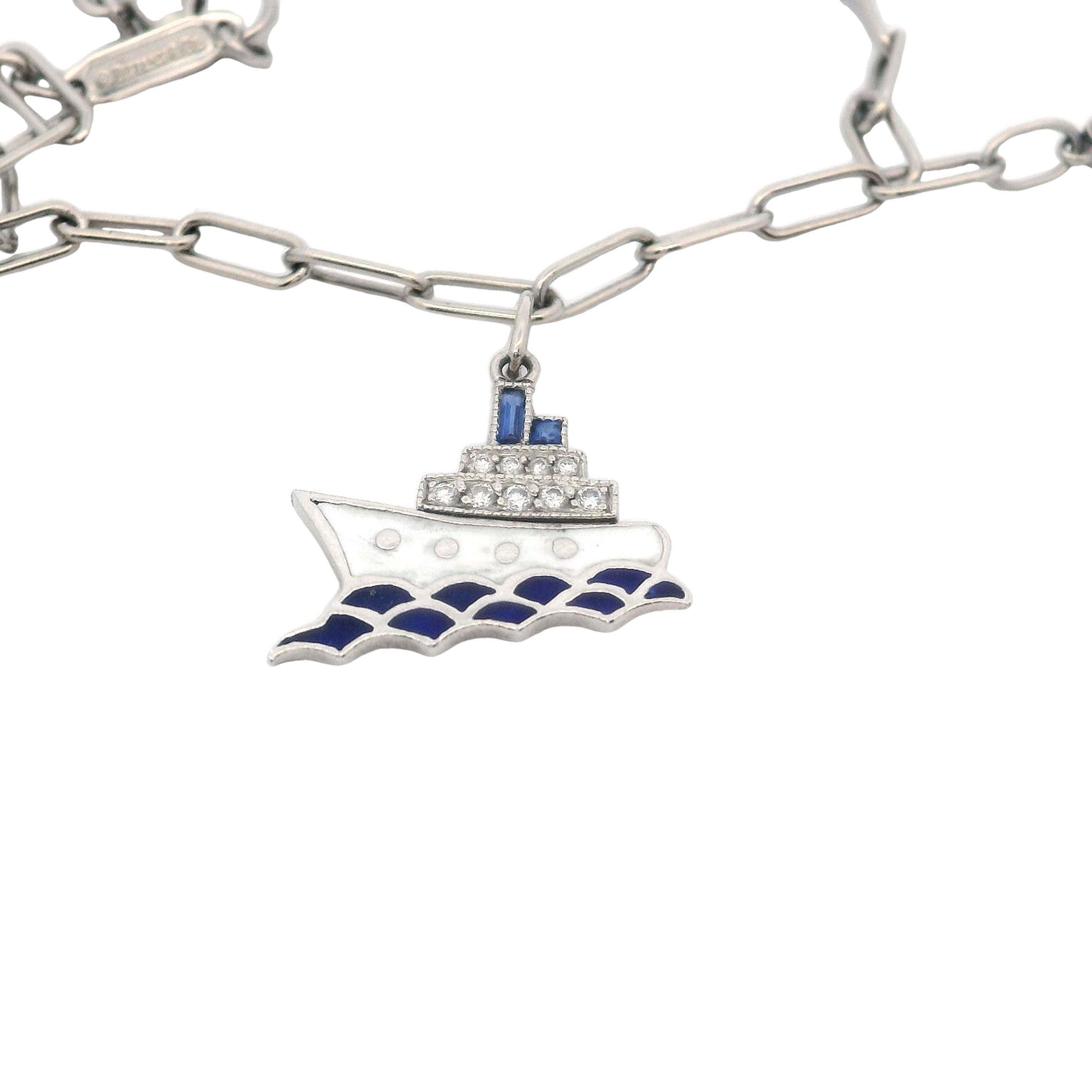 Women's Extremely Rare Vintage German Tiffany & Co. Charm Bracelet Made in Platinum