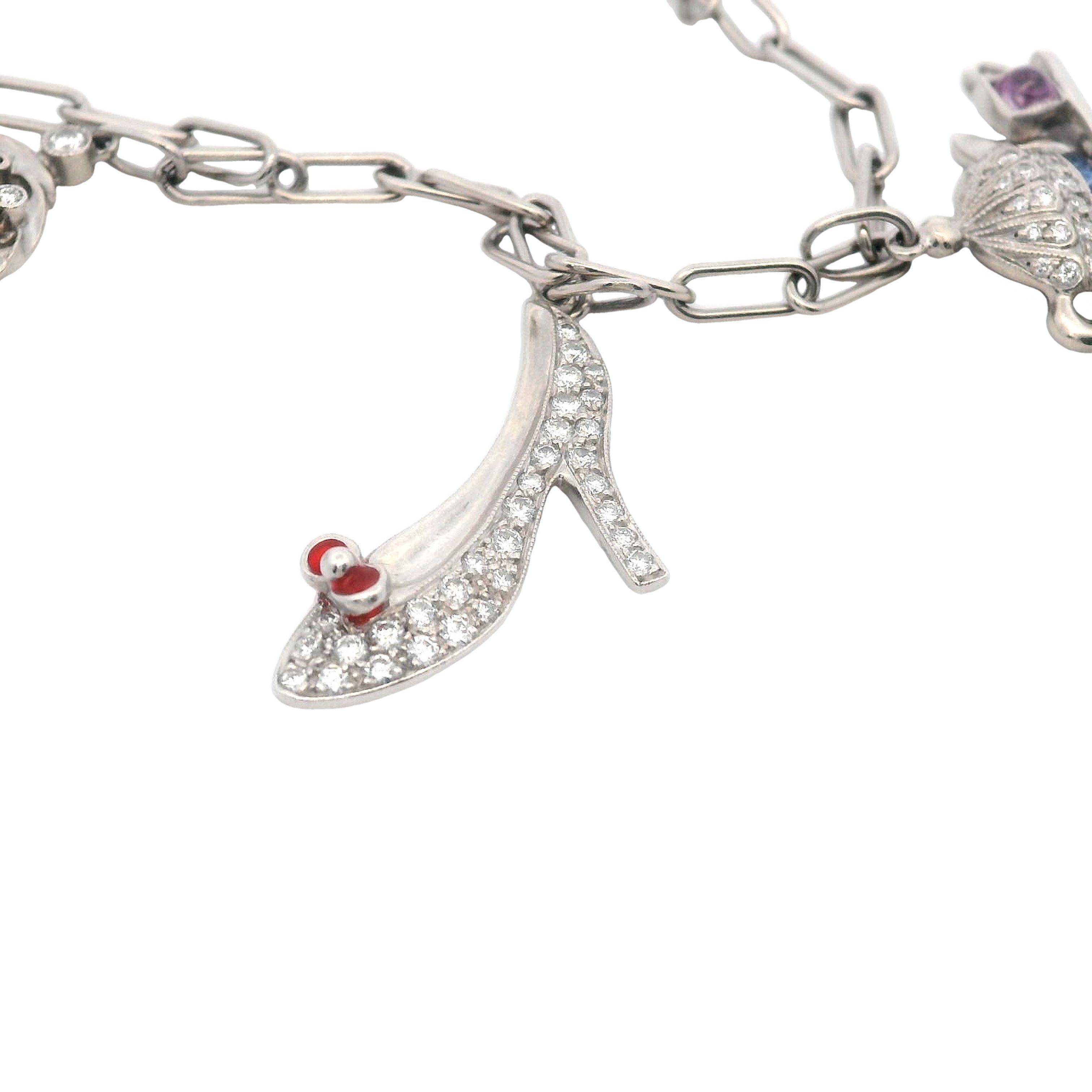 Extremely Rare Vintage German Tiffany & Co. Charm Bracelet Made in Platinum 2