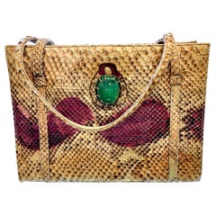 Extremely Rare Vintage Martin Van Schaak Snake Skin Hand Bag