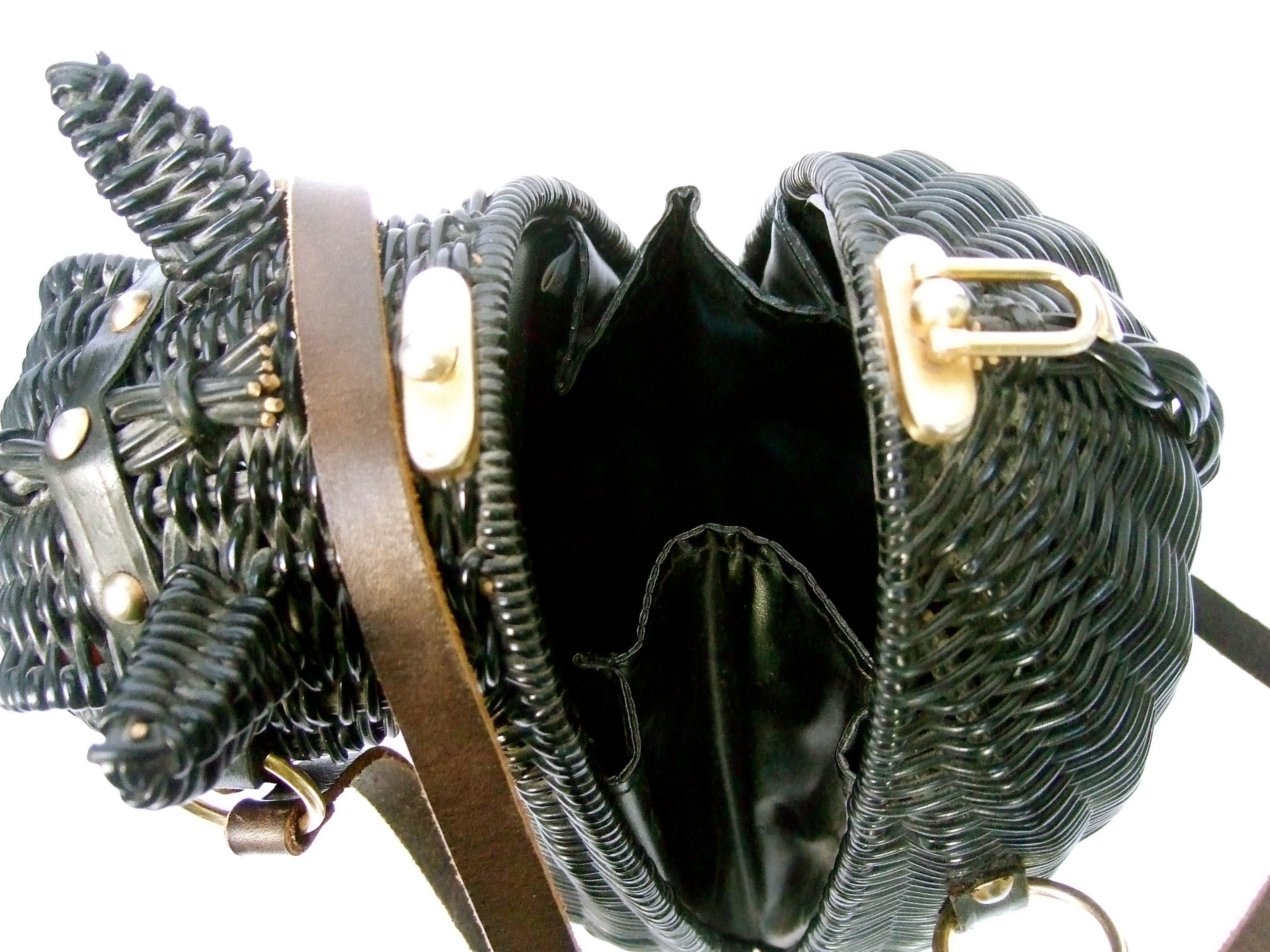 Extremely Rare Vinyl Wicker Horse Head Handbag Designed by Marcus Brothers 1970s 14