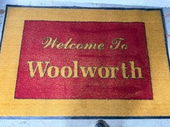 Tapis / paillasson « Welcome to Woolworth » extrêmement rare / Woolworth Dept. Magasin