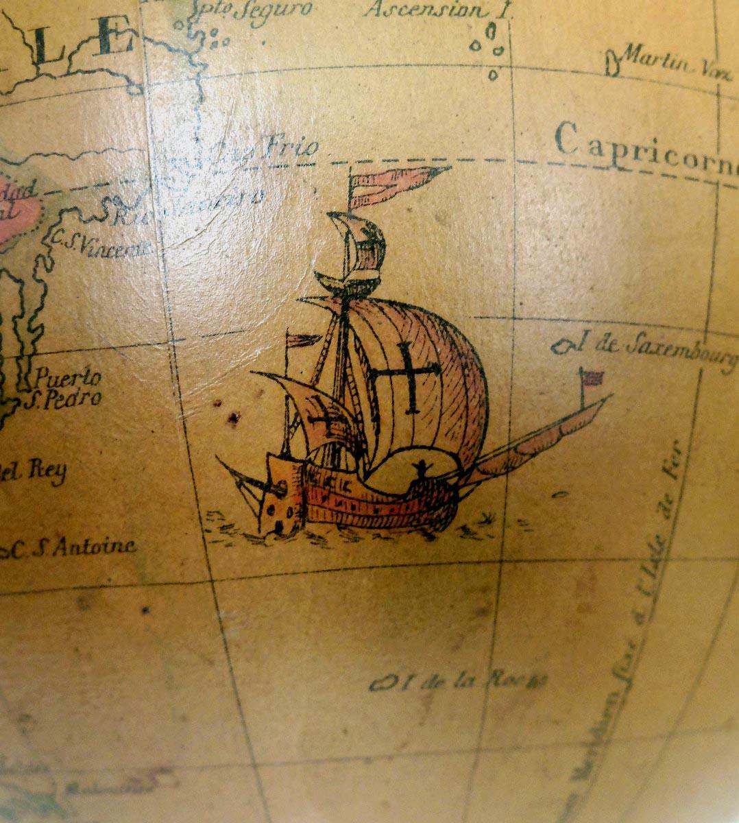 Extremely Rare Wunderkammer French XVIII Century Swinging Terrestrial Globe f 6