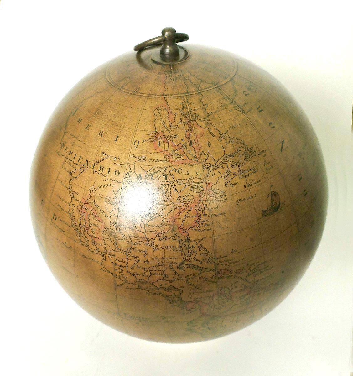 Extremely Rare Wunderkammer French XVIII Century Swinging Terrestrial Globe f 10