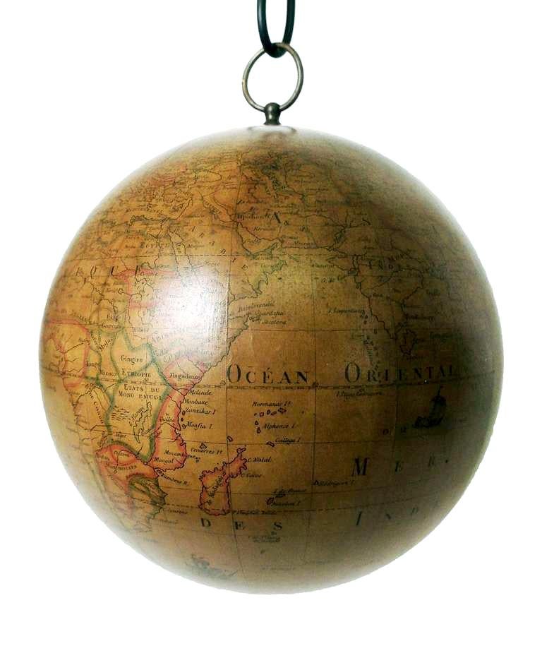 Mid-18th Century Extremely Rare Wunderkammer French XVIII Century Swinging Terrestrial Globe f