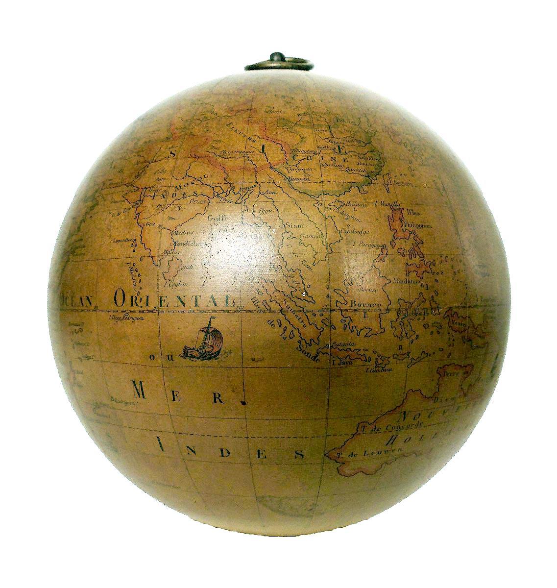 Extremely Rare Wunderkammer French XVIII Century Swinging Terrestrial Globe f 1