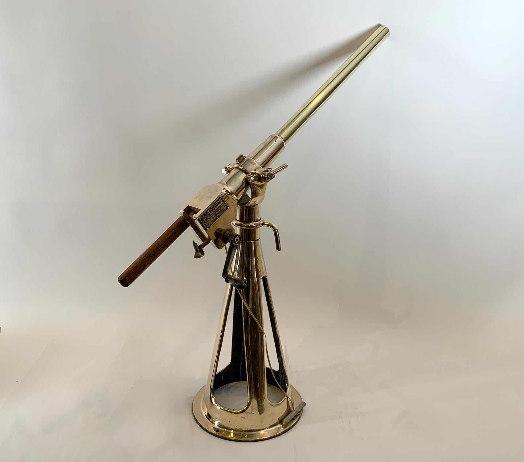 Fabulous early twentieth century signal cannon by an American maker.

With brass makers plate that reads:

B & H YACHT CANNON
HOTCHKISS PATTERN
STYLE MARK 1900 - 4
NAVAL ELECTRIC COMPANY
SOLE MAKERS
95 LIBERTY ST. NEW YORK U.S.A
PATENT