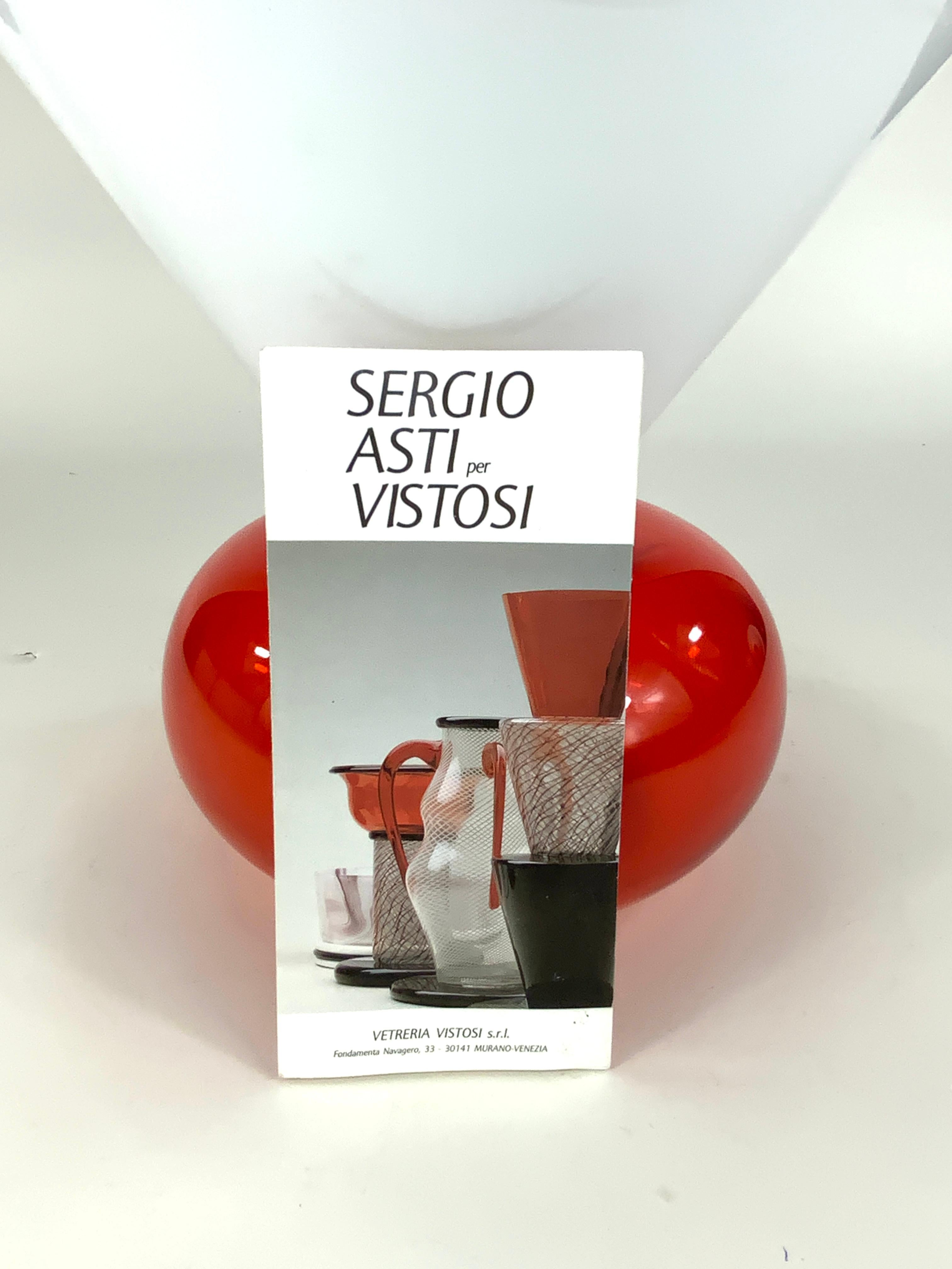 Late 20th Century Extremely Rare YONI Murano Art Glass Vase by Sergio Asti for Vistosi, ca. 1980 For Sale