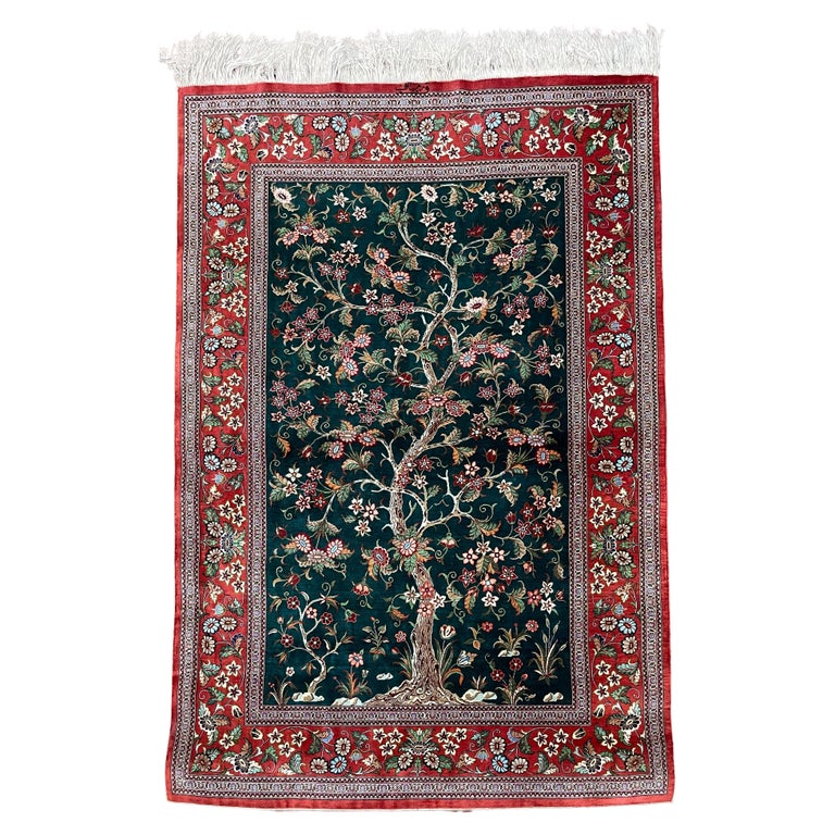 Tree Of Life Rug Persian Silk - 58 For Sale on 1stDibs | tree of life silk  rug, tree of life persian rug, persian tree of life rug