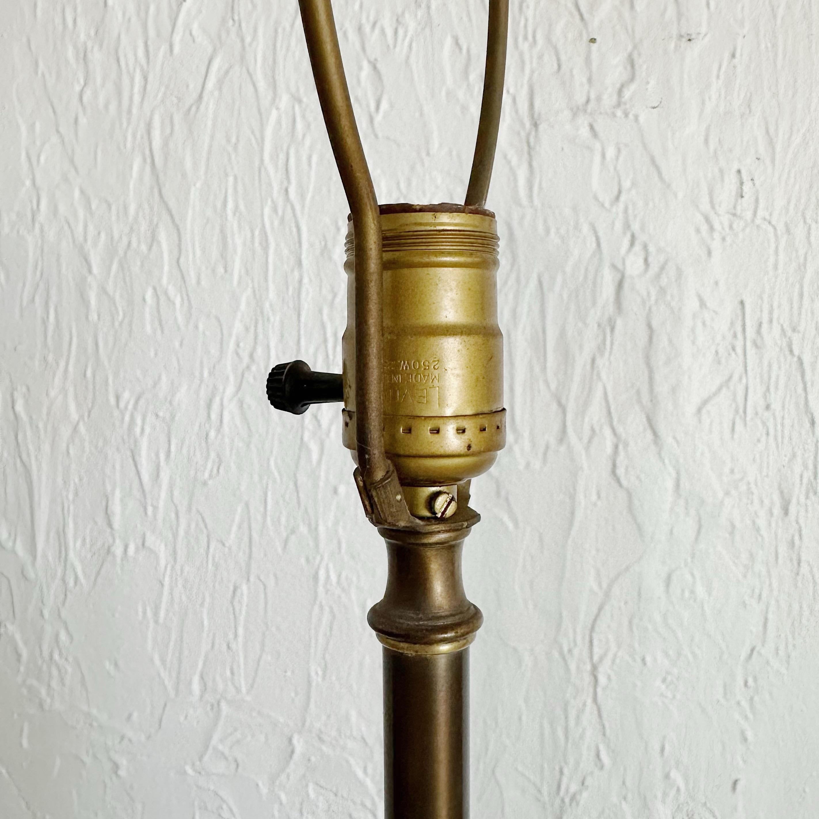Mid-20th Century Extremely Tall Mid-Century Walnut and Brass Table Lamps