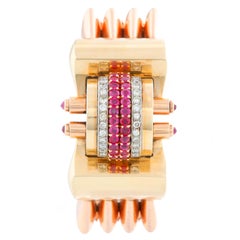 Extremely Unique Harman Multi-Color Gold Retro Cuff Ladies Watch