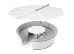 Extremis Kosmos Sofá de diseño de ocho plazas con parasol Kosmos redondo