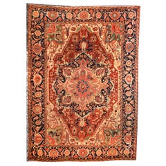 Extremley Fine Antique Persian Rug Serapi, Hand Knotted, circa 1890
