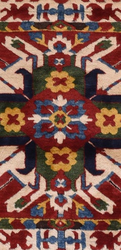 Extremely Fine Antique Kazak Caucasian Russian Rug, Hand Knotted