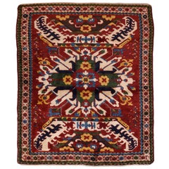 Extremely Fine Antique Kazak Caucasian Russian Rug, Hand Knotted