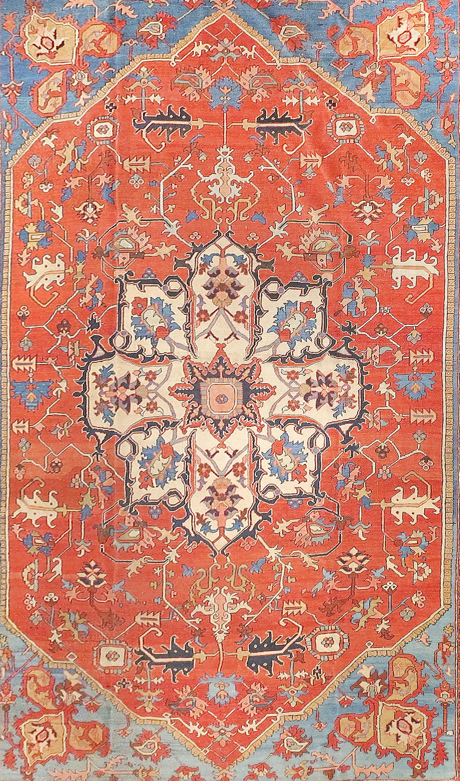Extremly fine antique Persian Bakshayesh rug, hand knotted, circa 1890
Design: Center floral medalion

Bakshayesh is a small village in the Iranian Azerbaijan region, located southwest of Heriz. The area is mostly known for its late 19th century