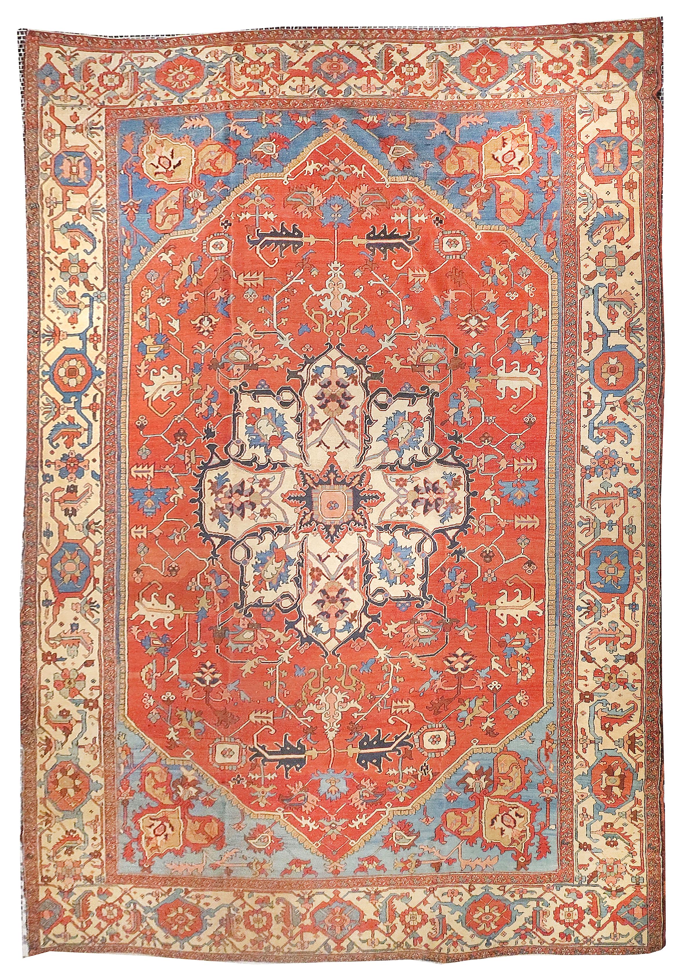 Hand-Knotted Extremly Fine Antique Persian Bakshayesh Rug, Hand Knotted, circa 1890