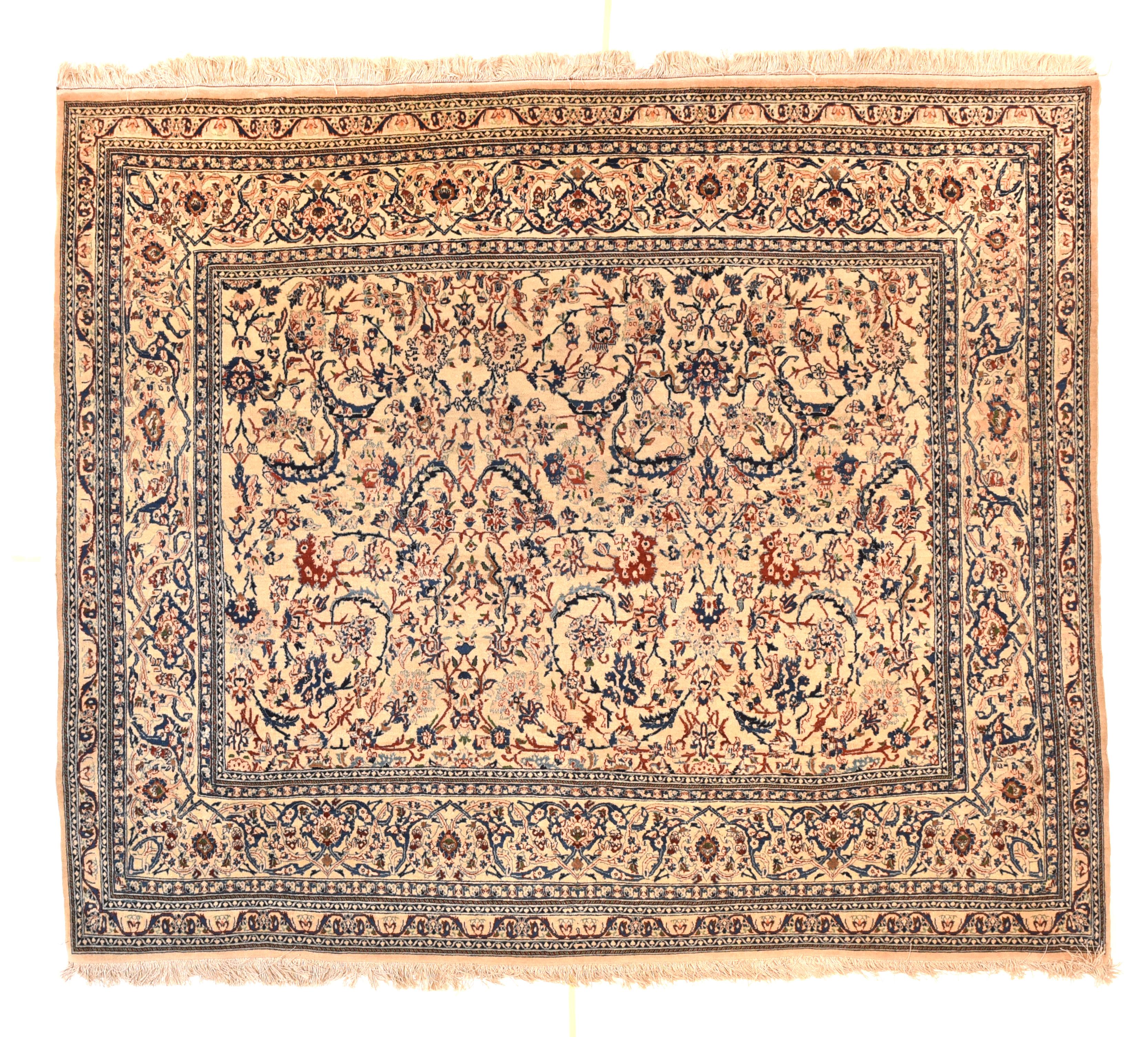 Hand-Knotted Fine Persian Naeen Area Rug