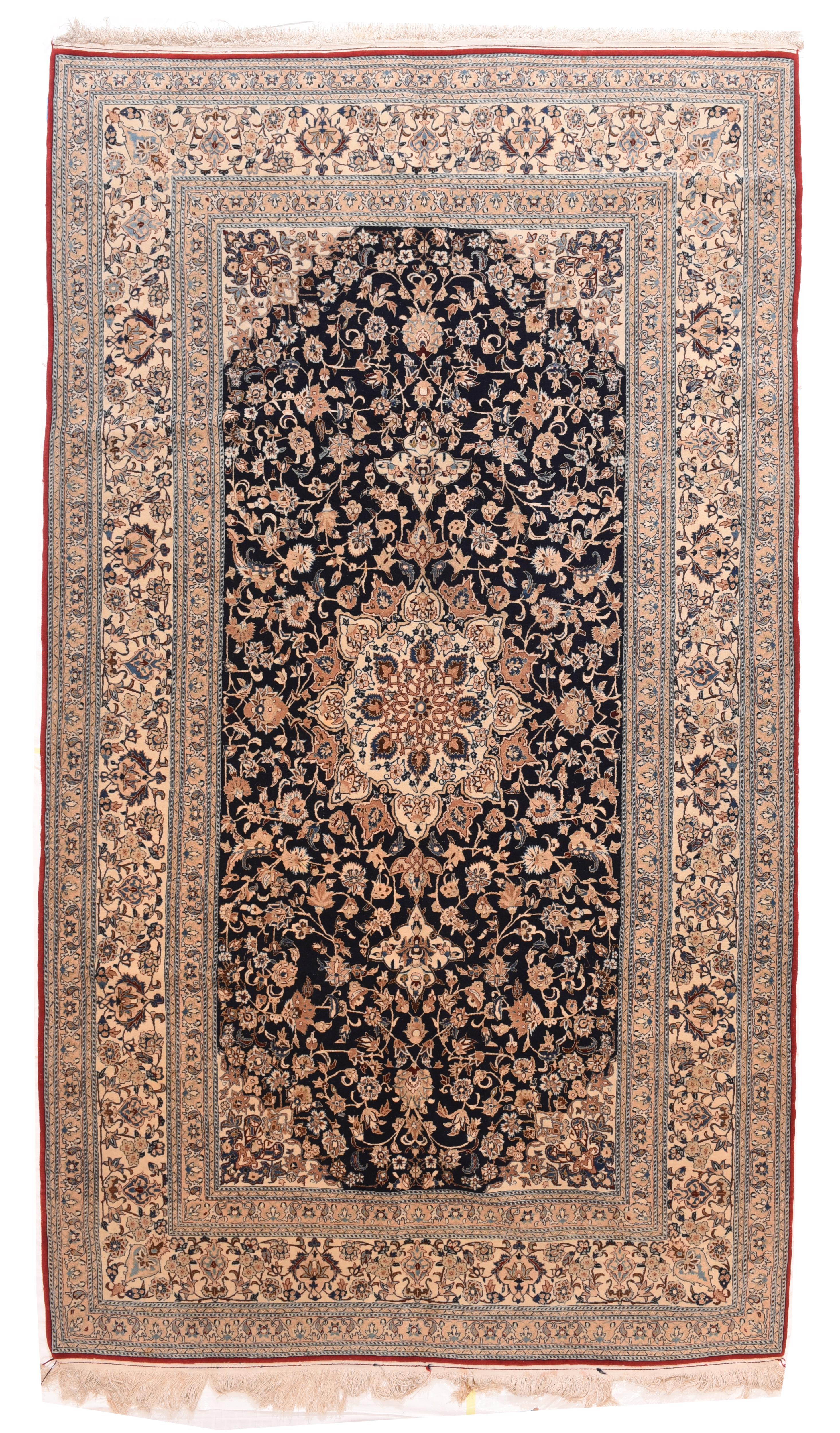 Hand-Knotted Fine Persian Naeen Area Rug For Sale