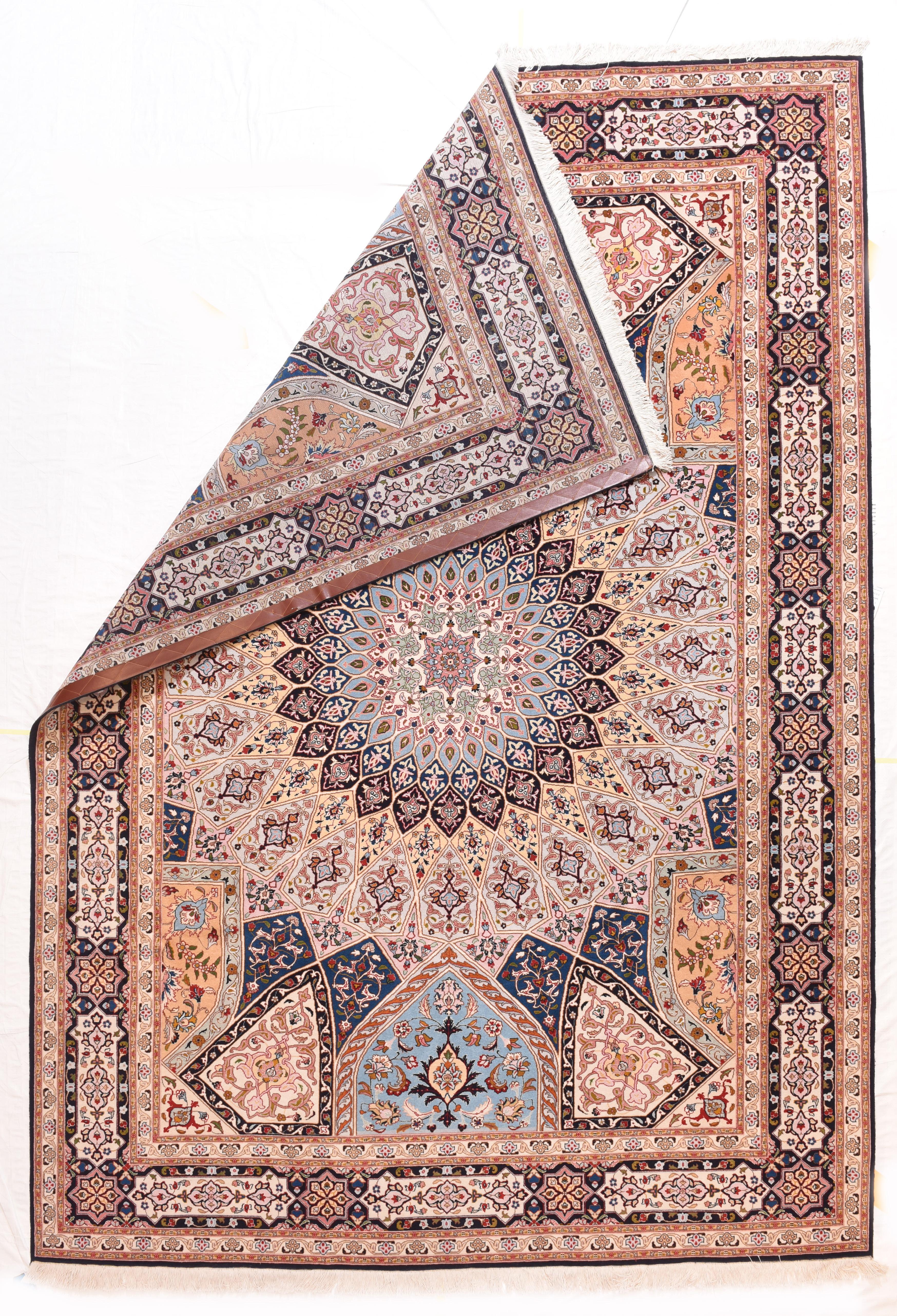 Hand-Knotted Fine Persian Tabriz For Sale