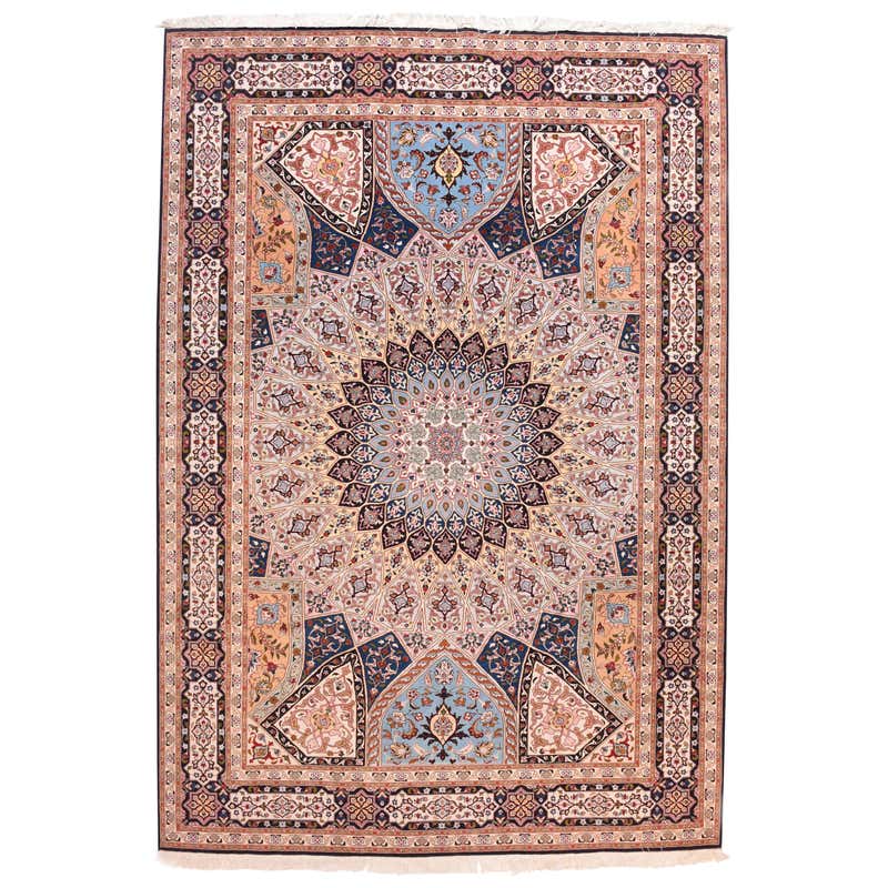 Fancy Fine Quality 19th Century Tabriz Mat Rug For Sale at 1stDibs ...