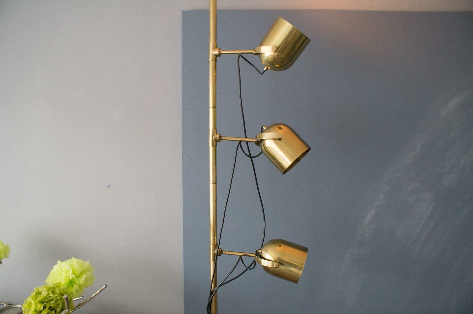 German Extremly Rare Brass Tension Lamp from Florian Schulz, Model S 100